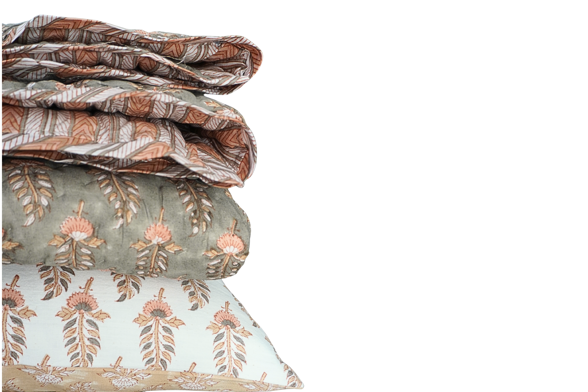 Authentic India textile heritage bedding from the Noor Collection, showcasing centuries-old hand block-printing techniques.