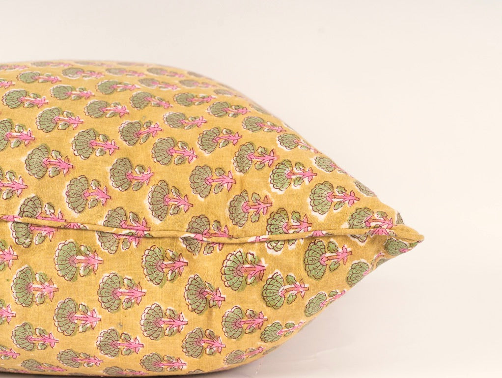 Kaina - Hand Block-Printed Cotton Pillowcase