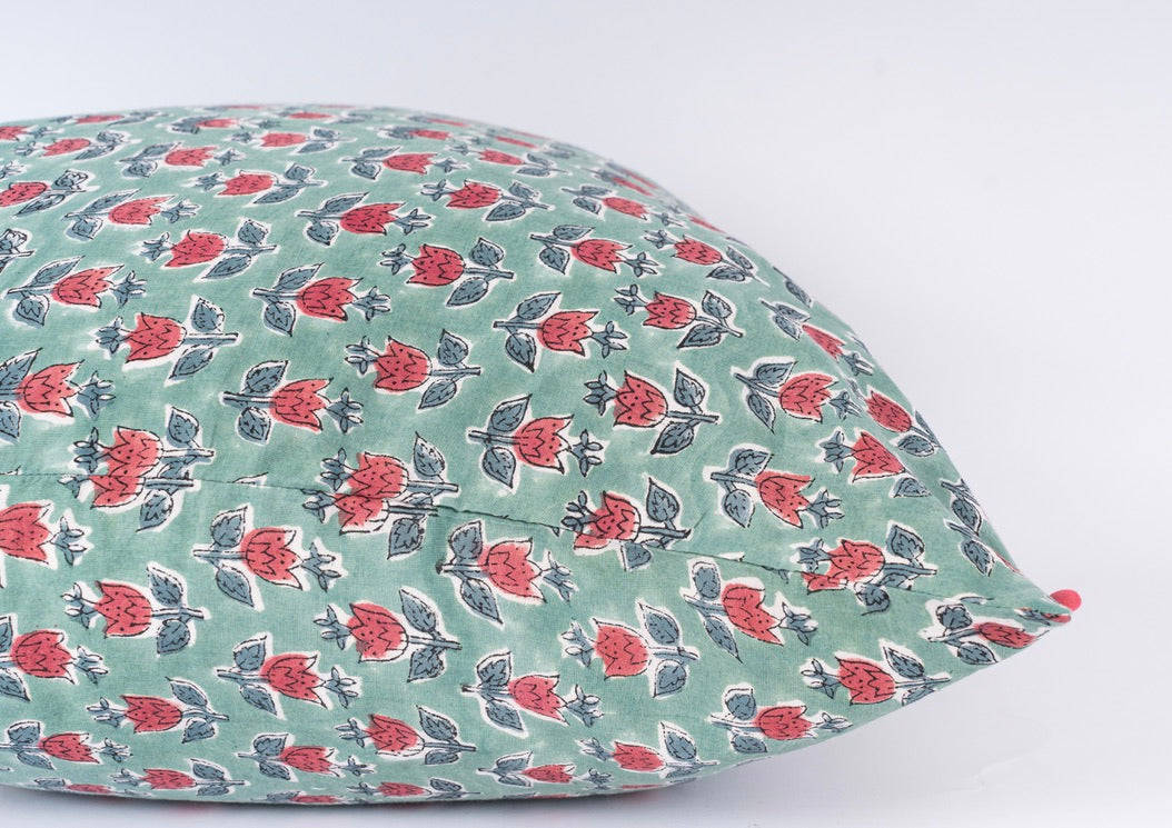 Tahra - Hand Block-Printed Cotton Pillowcase