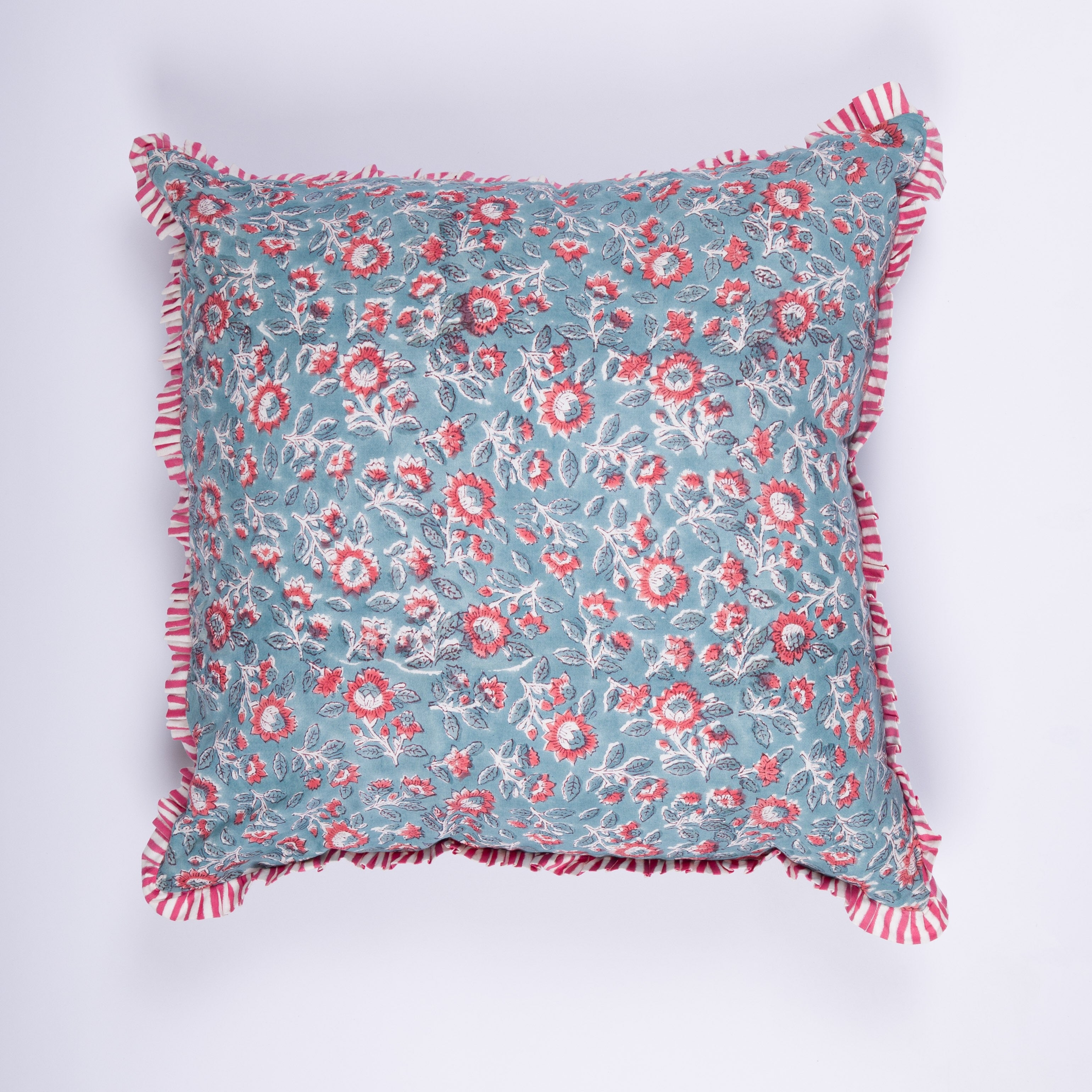 Sara - Hand Block-Printed Cotton Pillowcase
