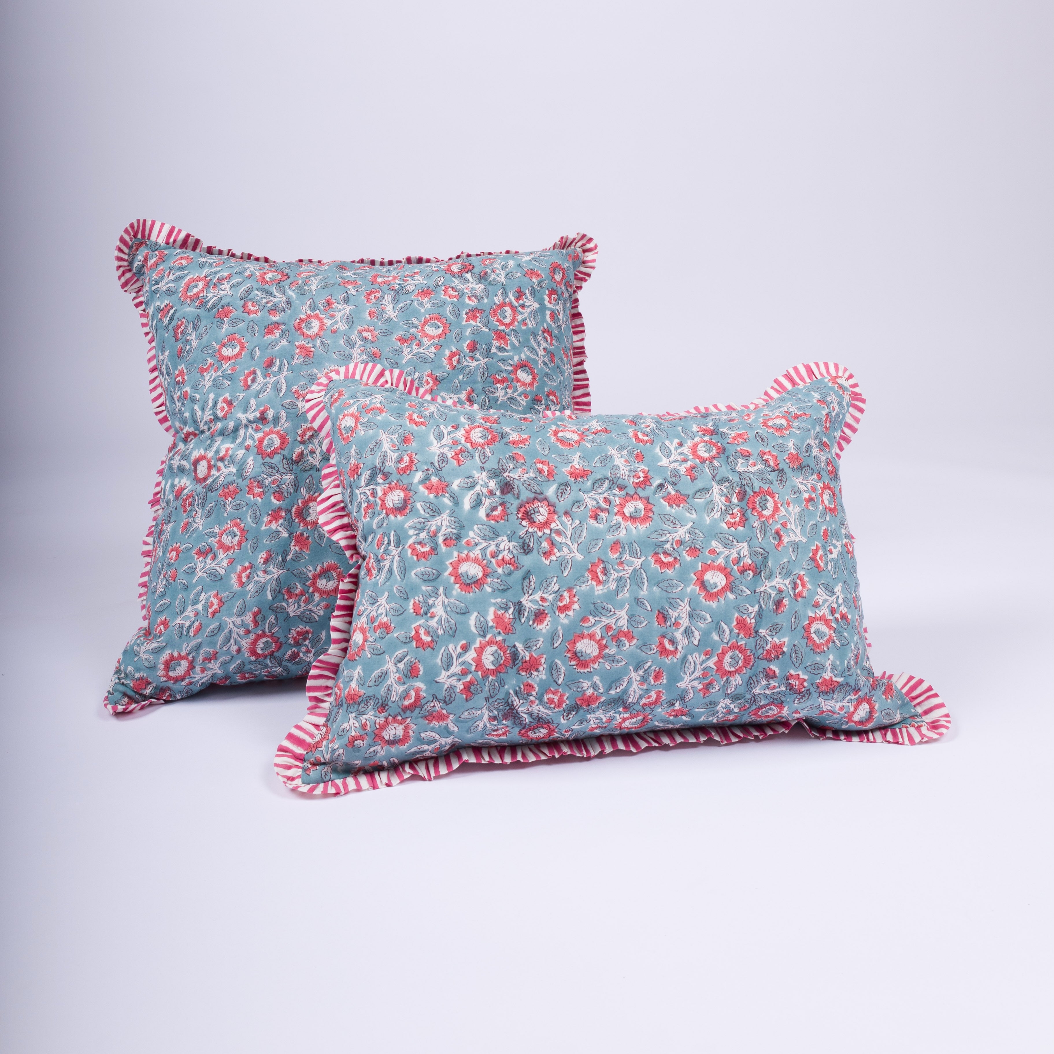 Sara - Hand Block-Printed Cotton Pillowcase