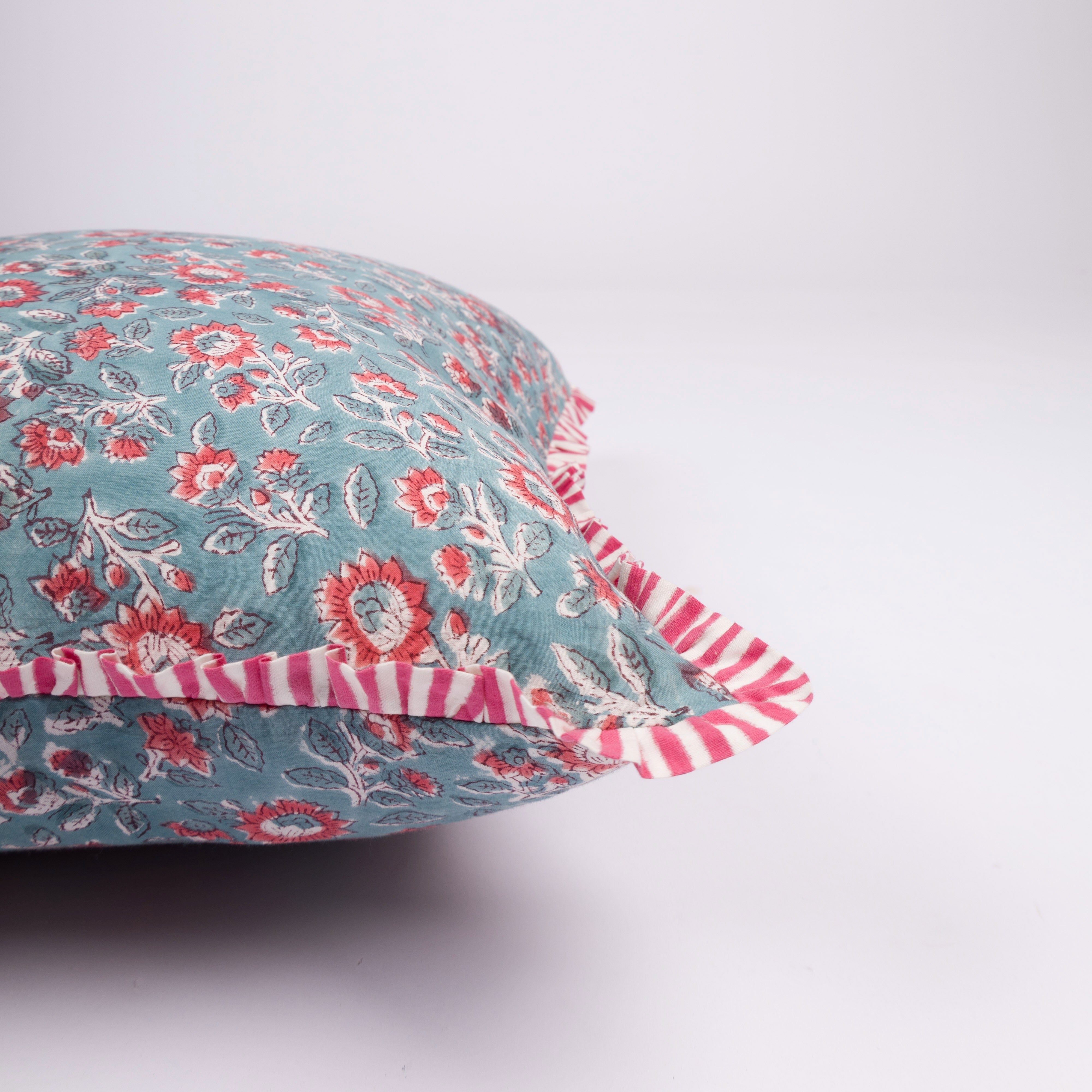 Sara - Hand Block-Printed Cotton Pillowcase