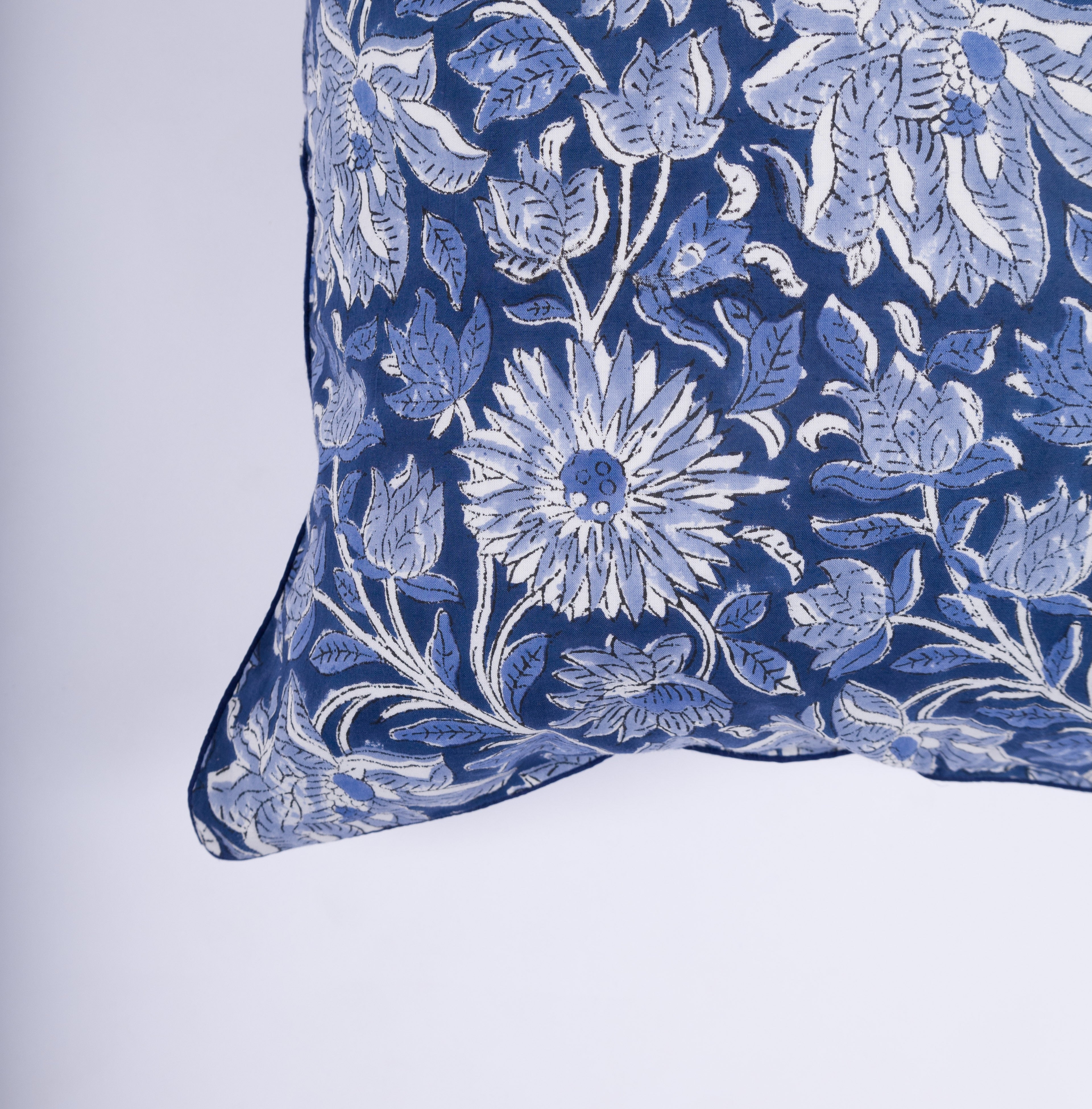 Aliyah - Hand Block-Printed Cotton Pillowcase