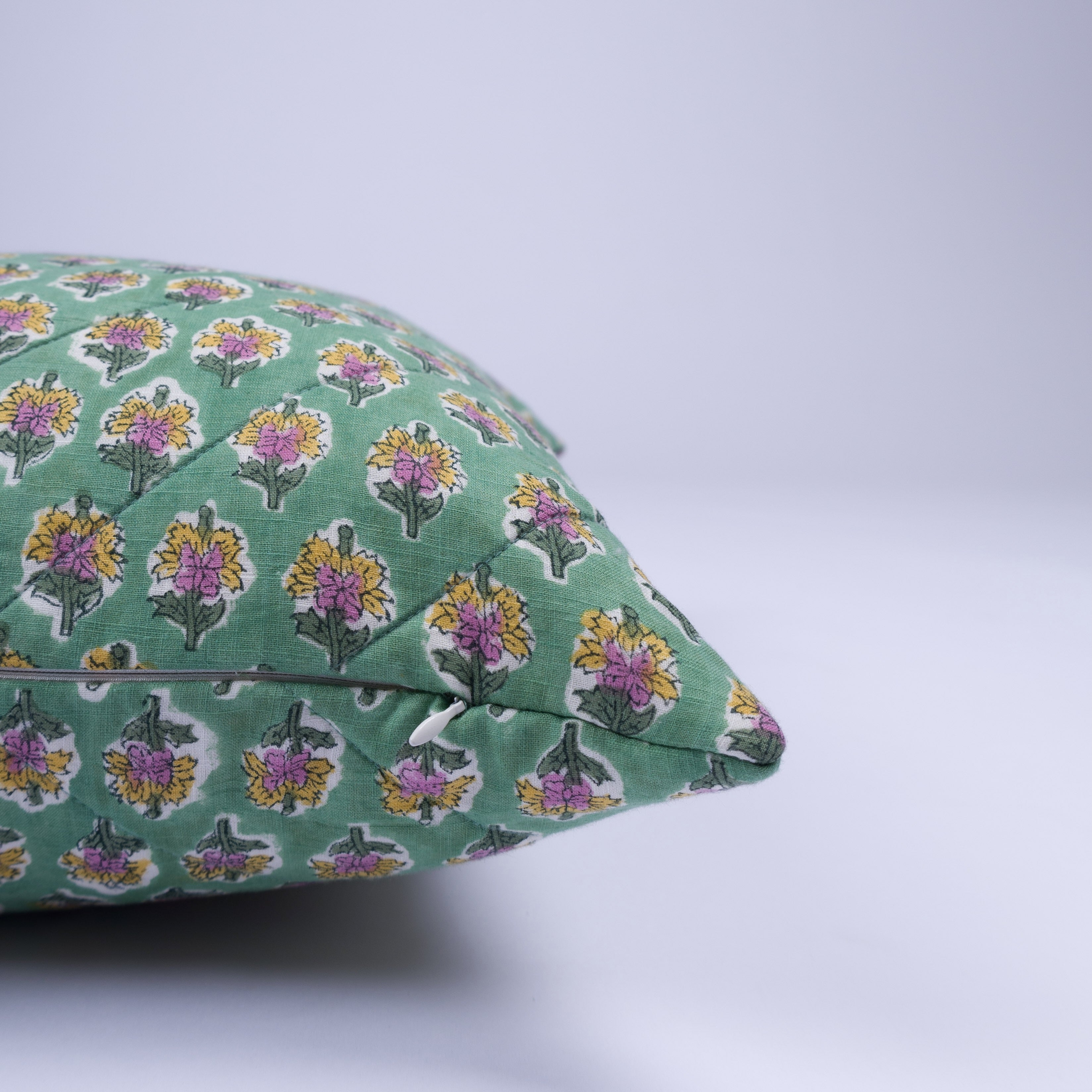 Chanda - Hand Block-Printed Cotton Pillowcase