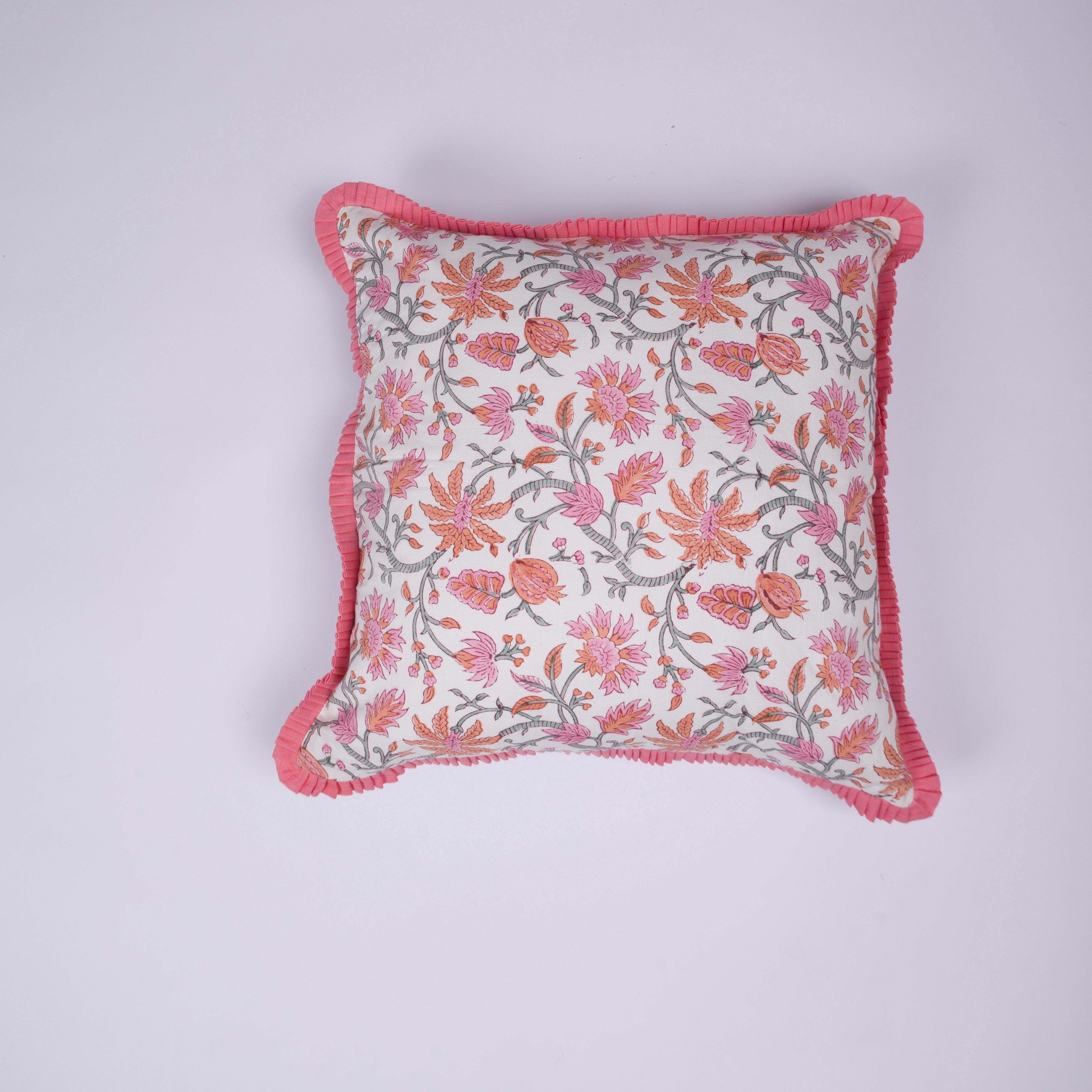 Roohi - Hand Block-Printed Cotton Pillowcase