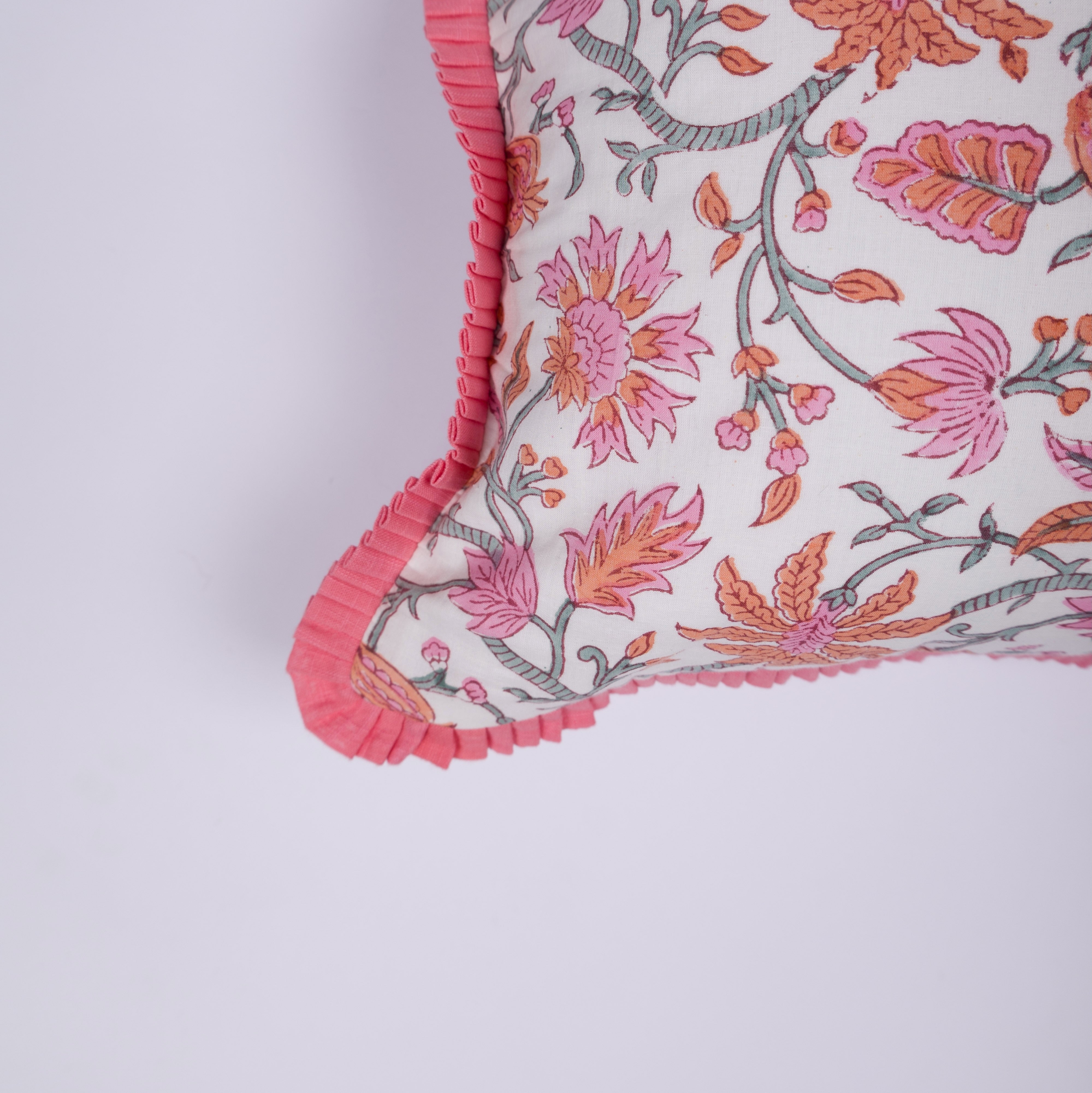 Roohi - Hand Block-Printed Cotton Pillowcase