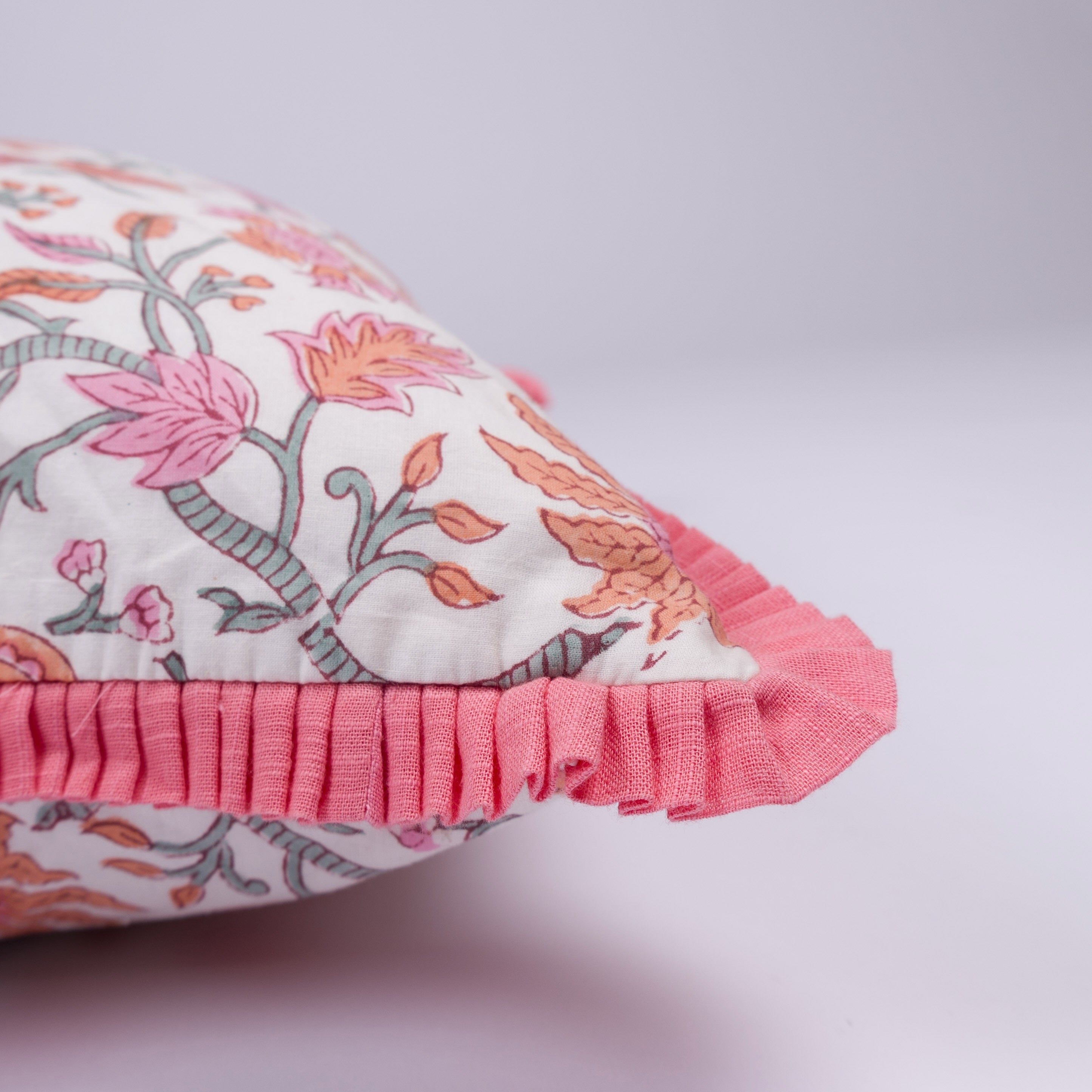 Roohi - Hand Block-Printed Cotton Pillowcase