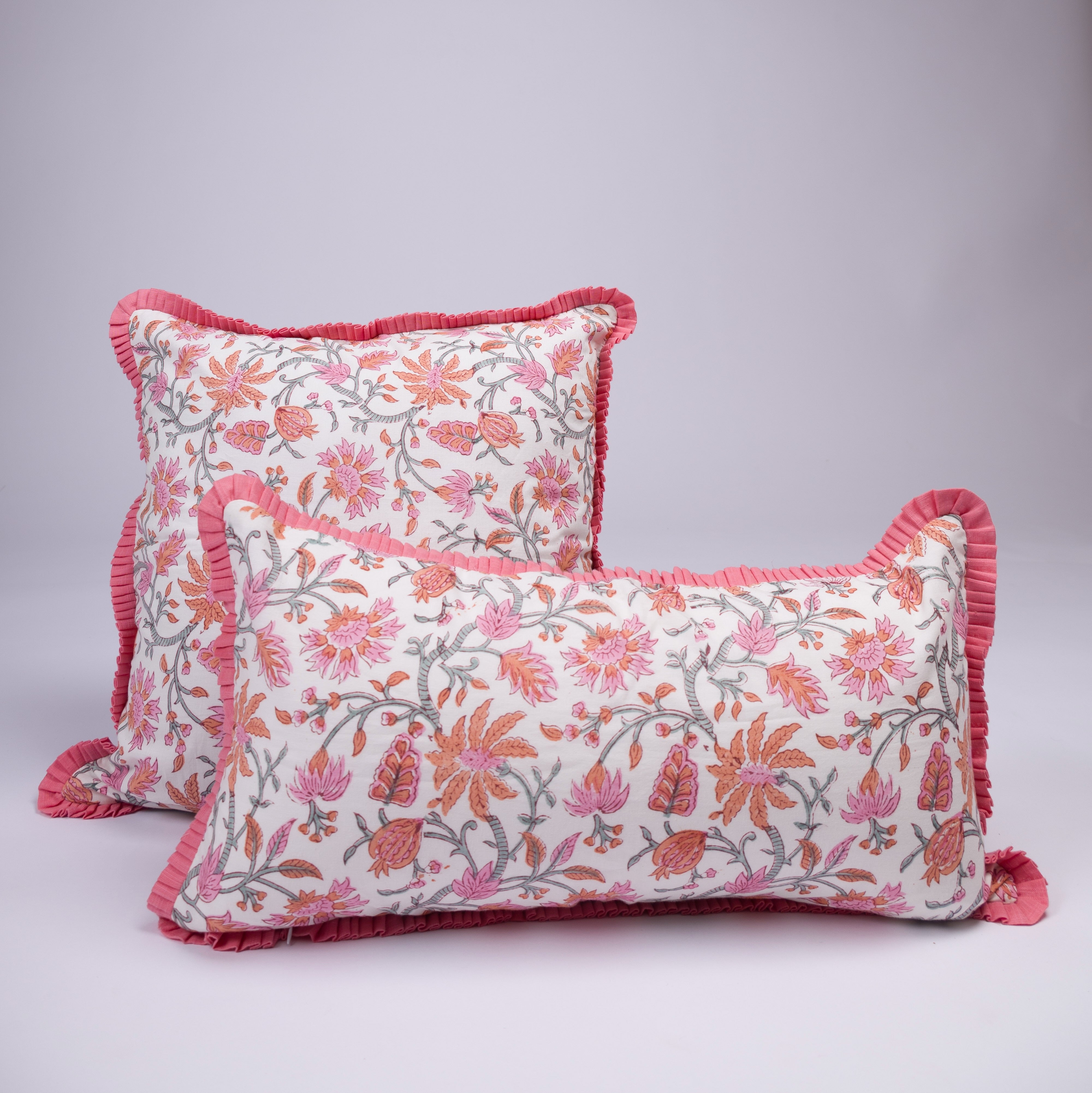 Roohi - Hand Block-Printed Cotton Pillowcase