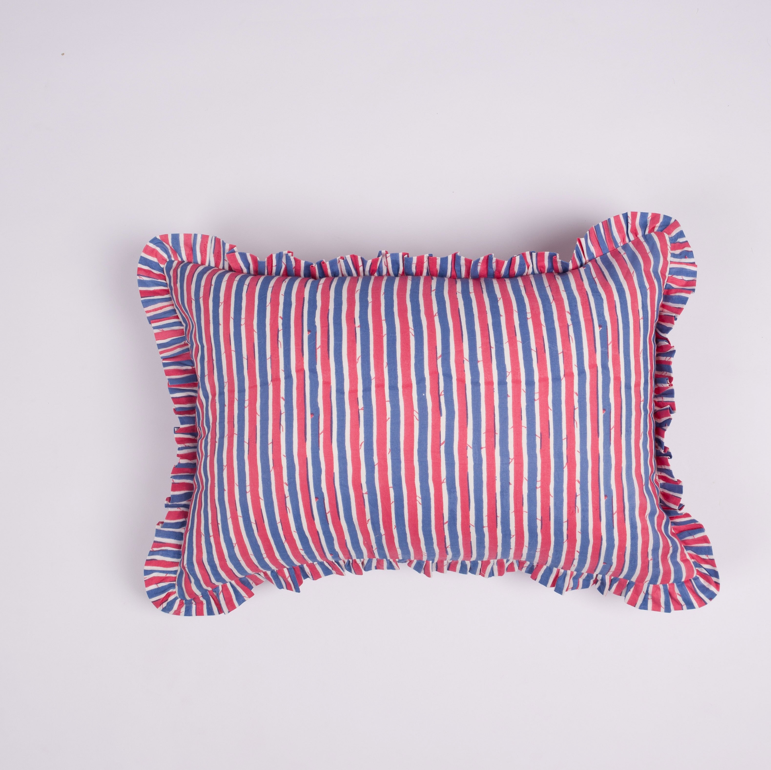 Ria - Hand-Printed Cotton Lumbar Pillowcase