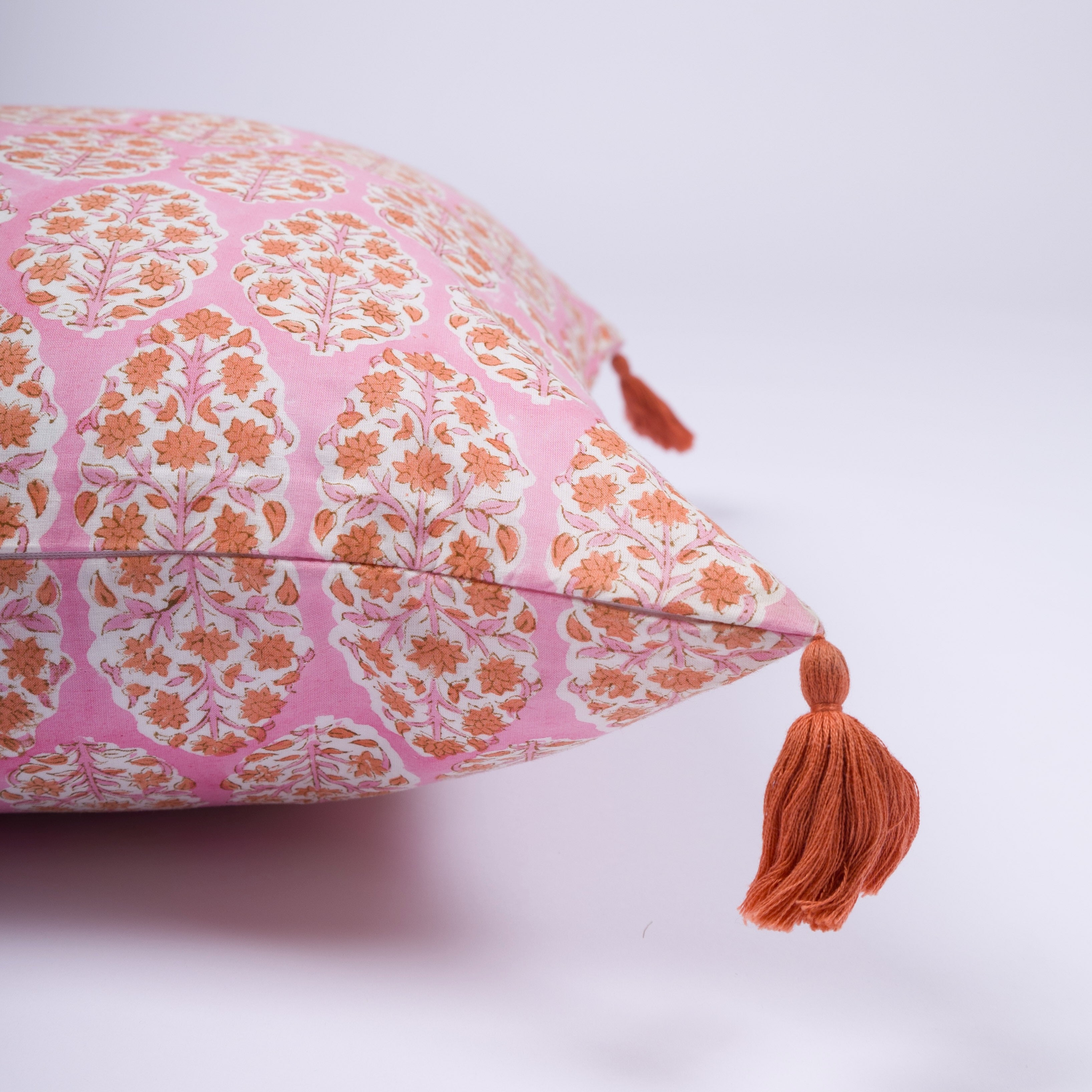 Lina - Hand Block-Printed Cotton Pillowcase