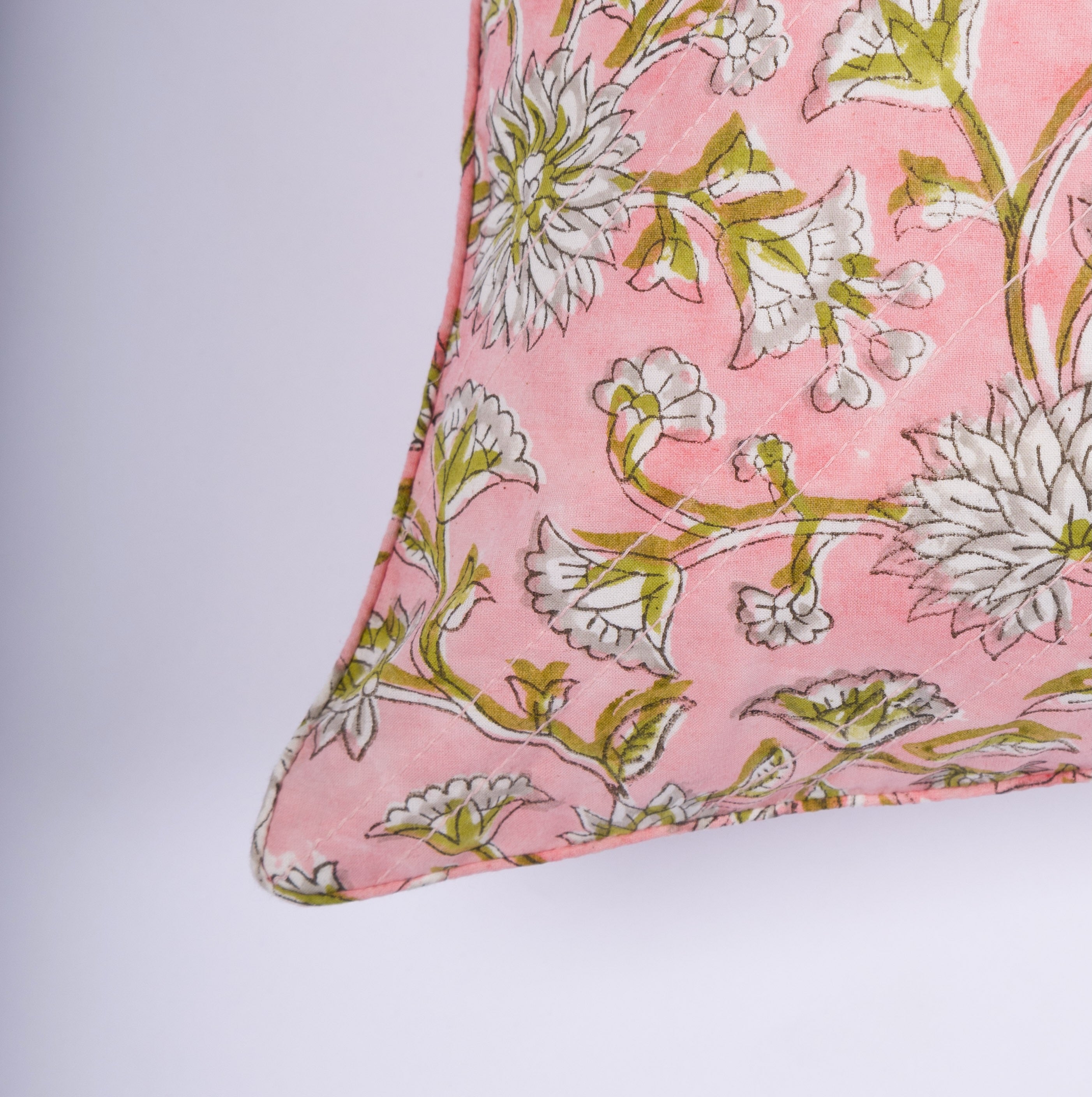 Rabia - Hand Block-Printed Cotton Pillowcase