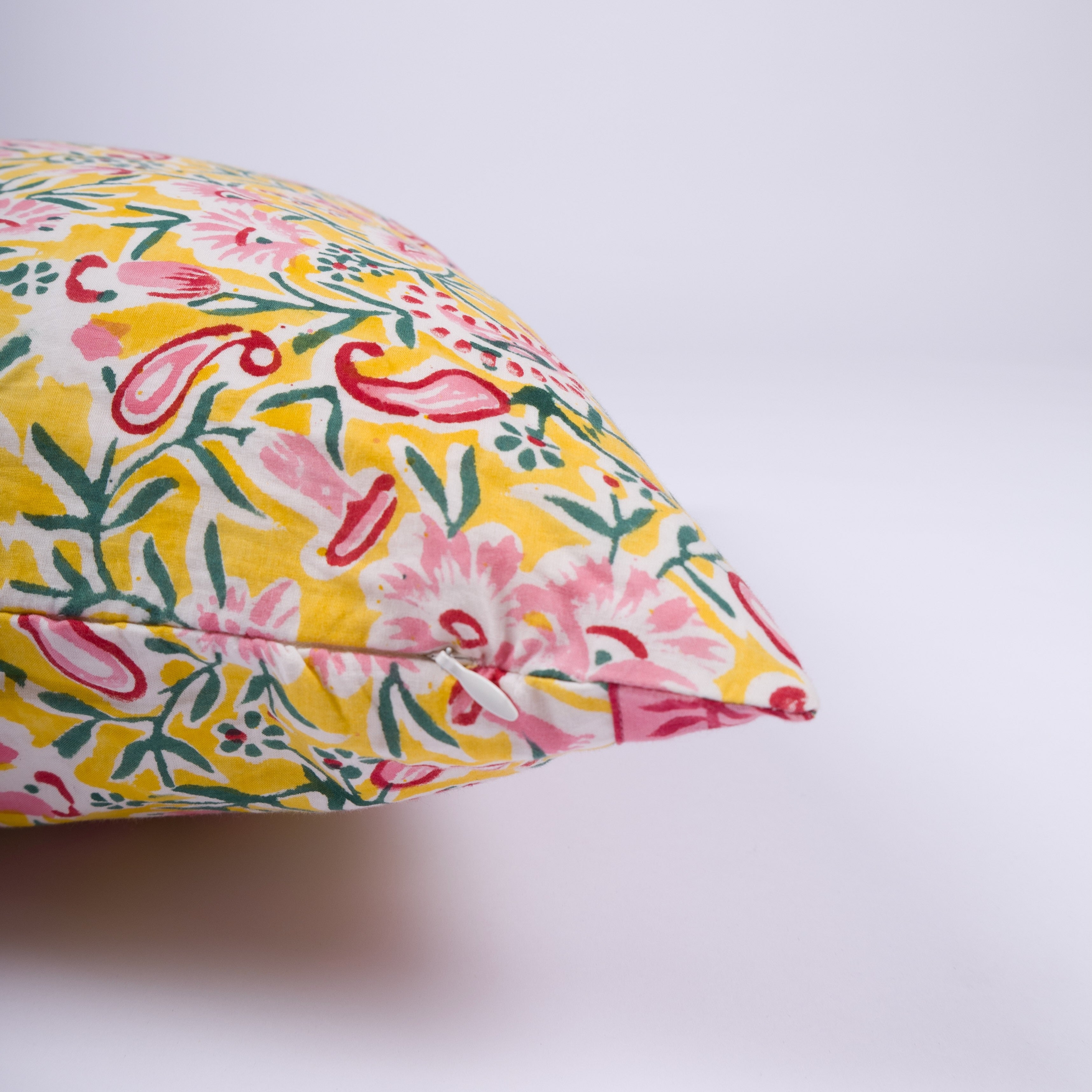 Adah - Hand Block-Printed Cotton Pillowcase