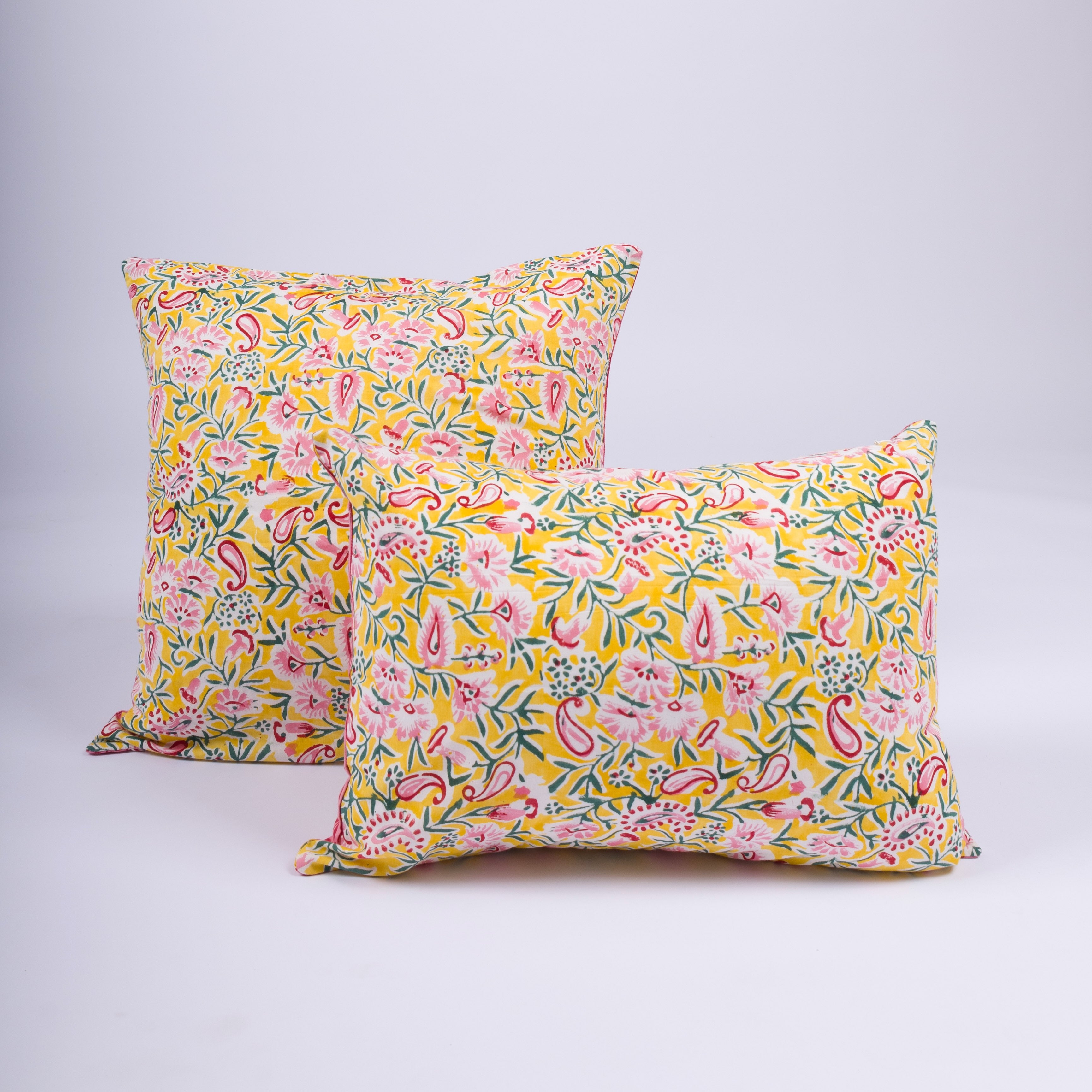 Adah - Hand Block-Printed Cotton Pillowcase