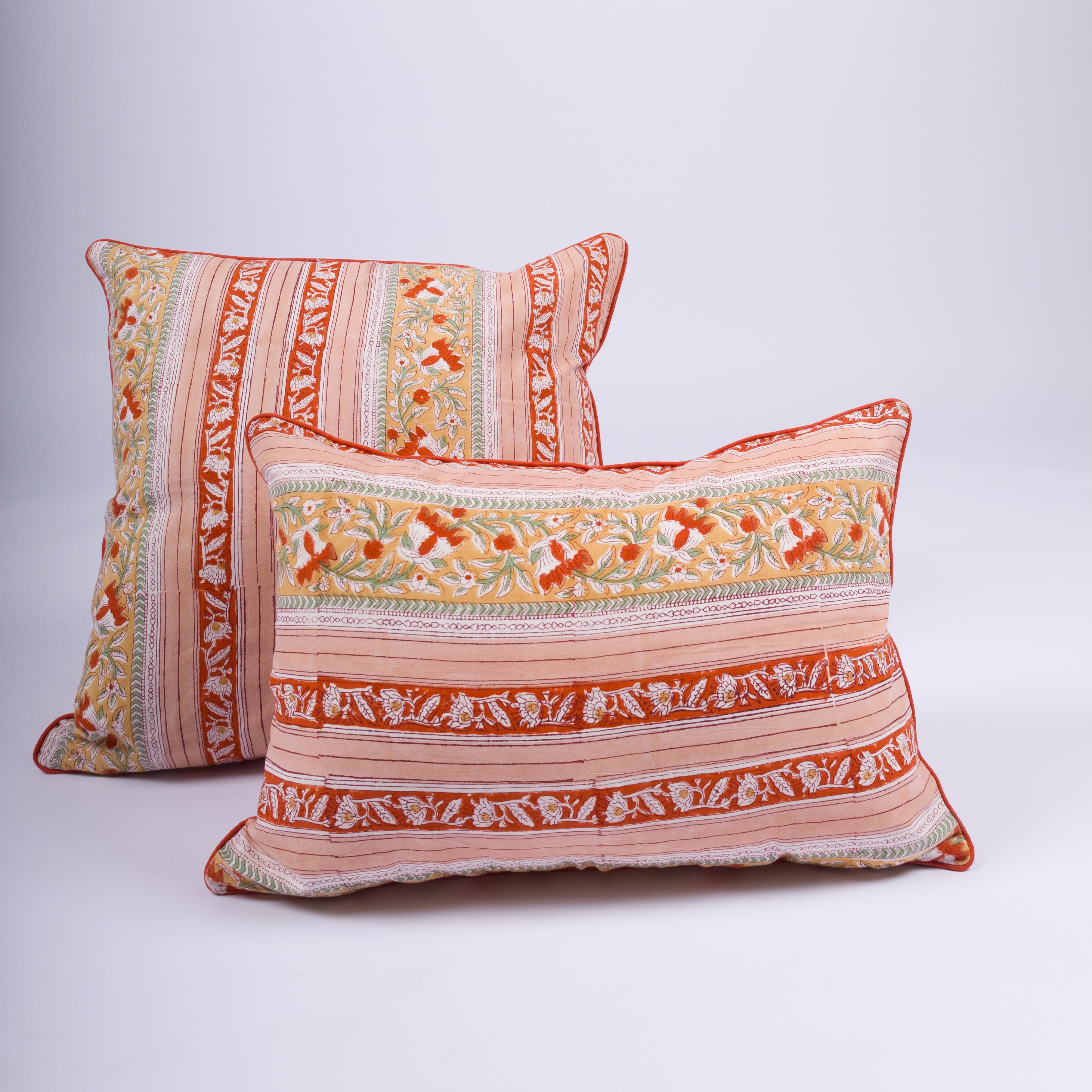 Zoya - Hand Block-Printed Cotton Pillowcase