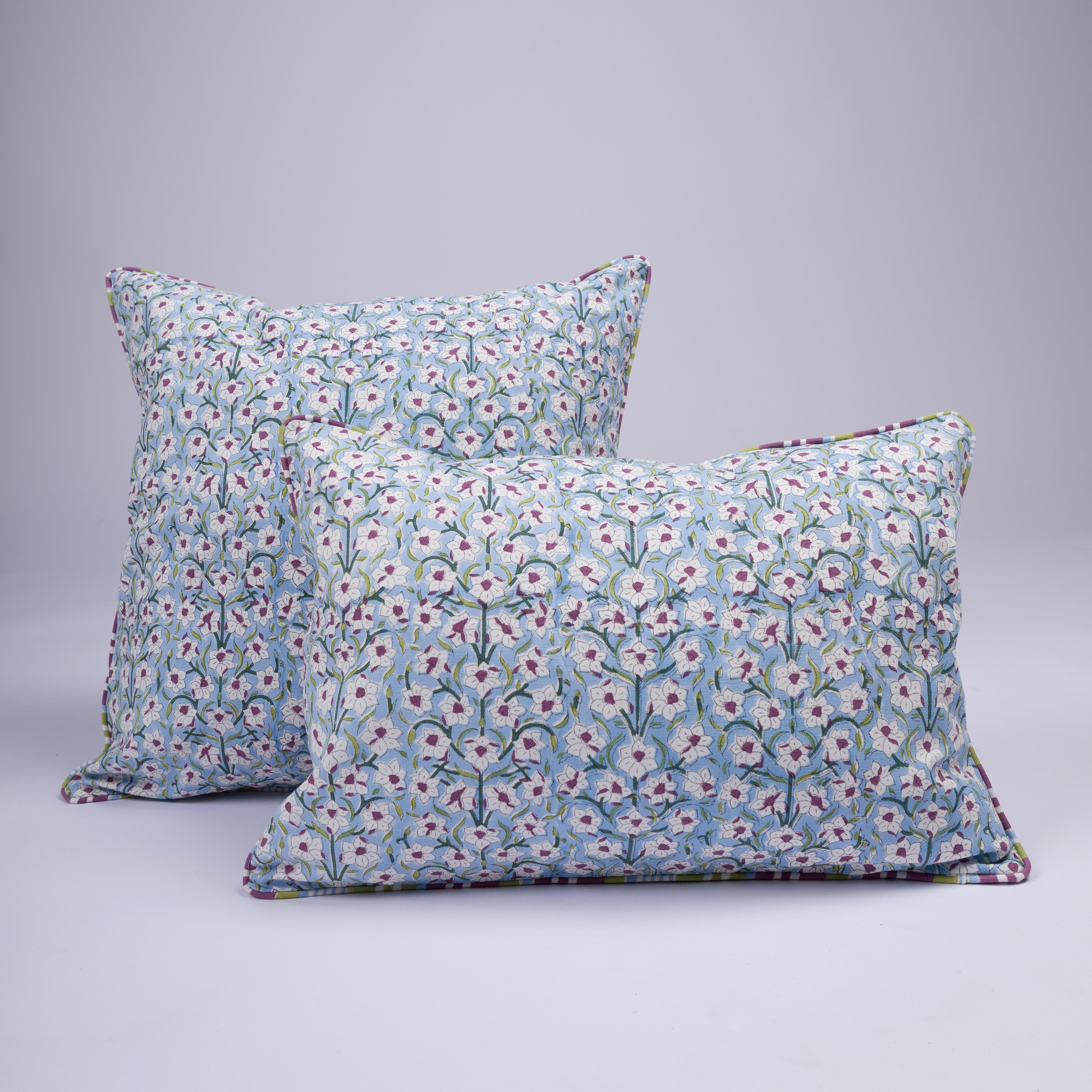 Nargis - Hand Block-Printed Cotton Pillowcase