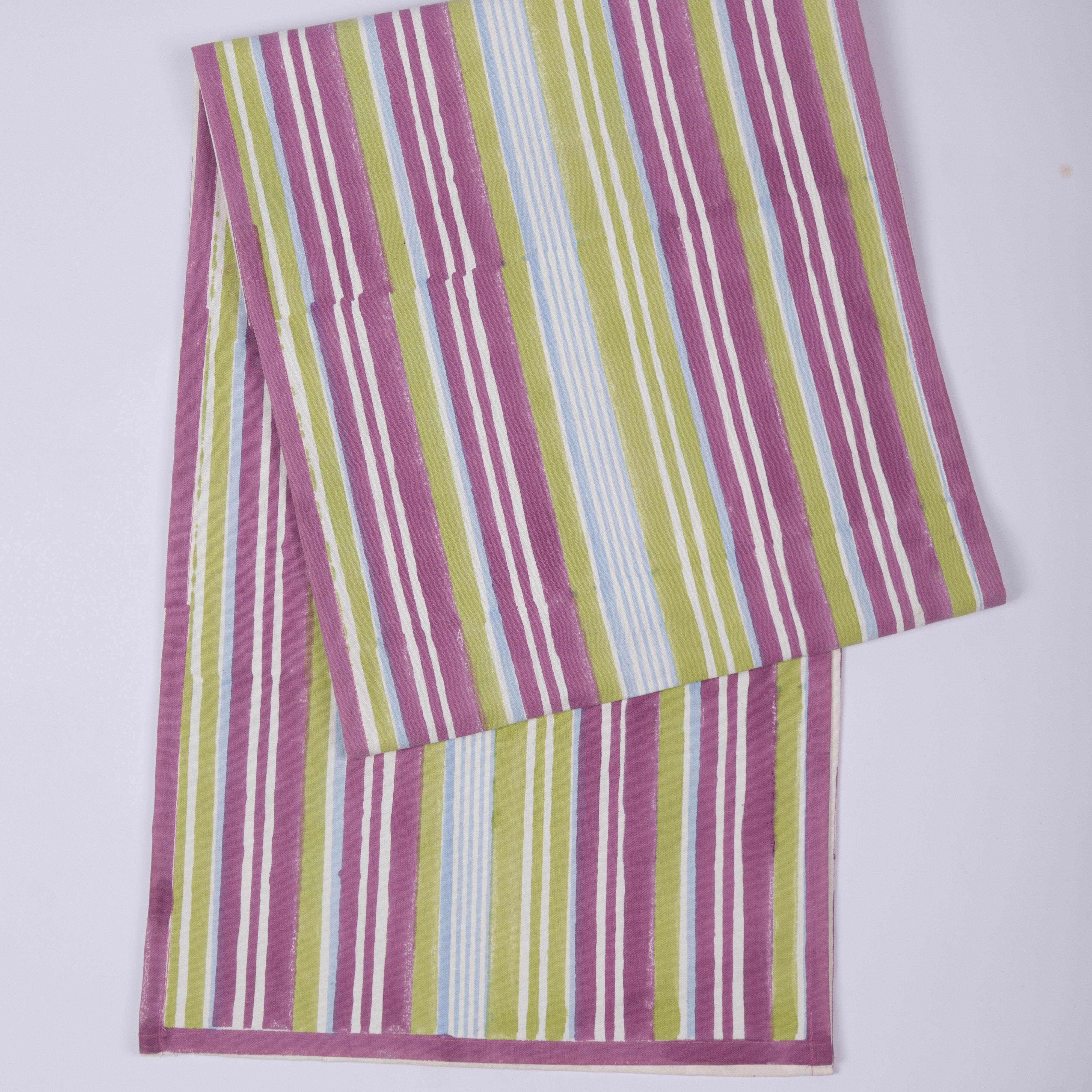 Nargis Striped - Hand Block-Printed Cotton Table Runner