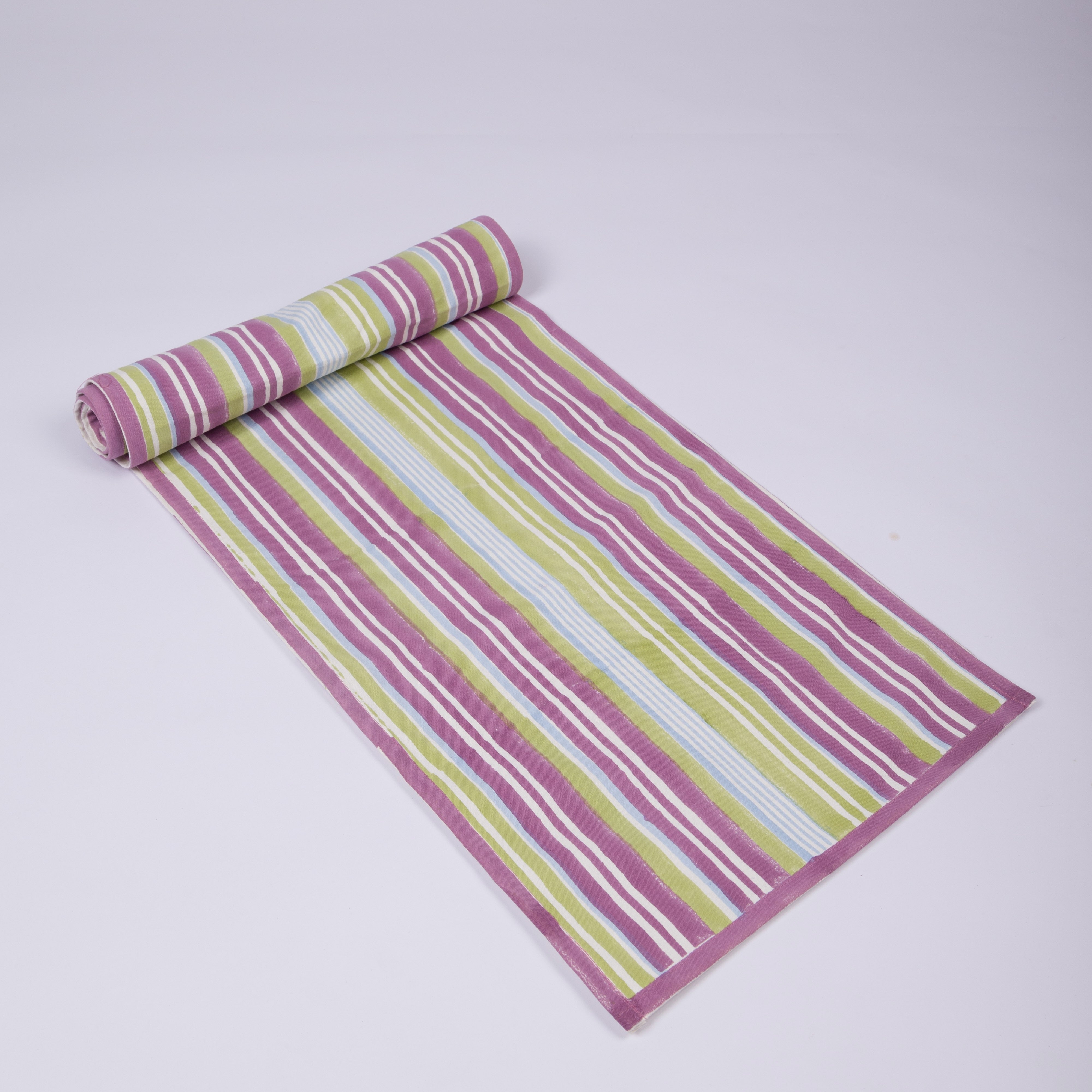 Nargis Striped - Hand Block-Printed Cotton Table Runner
