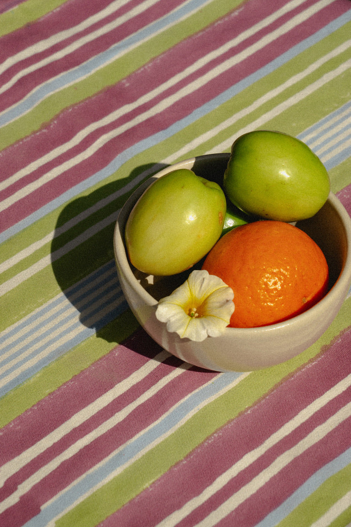 Nargis Striped - Hand Block-Printed Cotton Table Runner