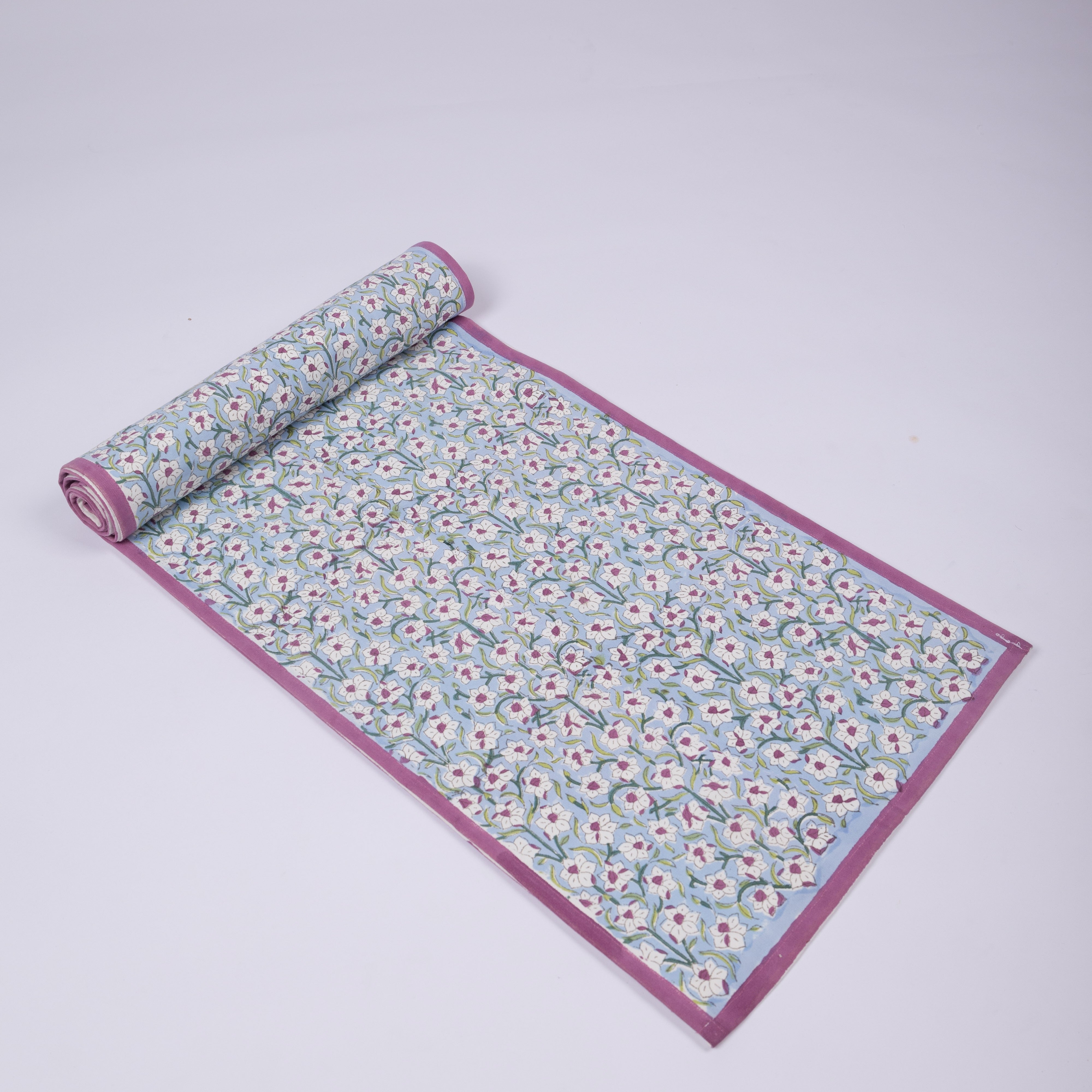 Nargis - Hand Block-Printed Cotton Table Runner