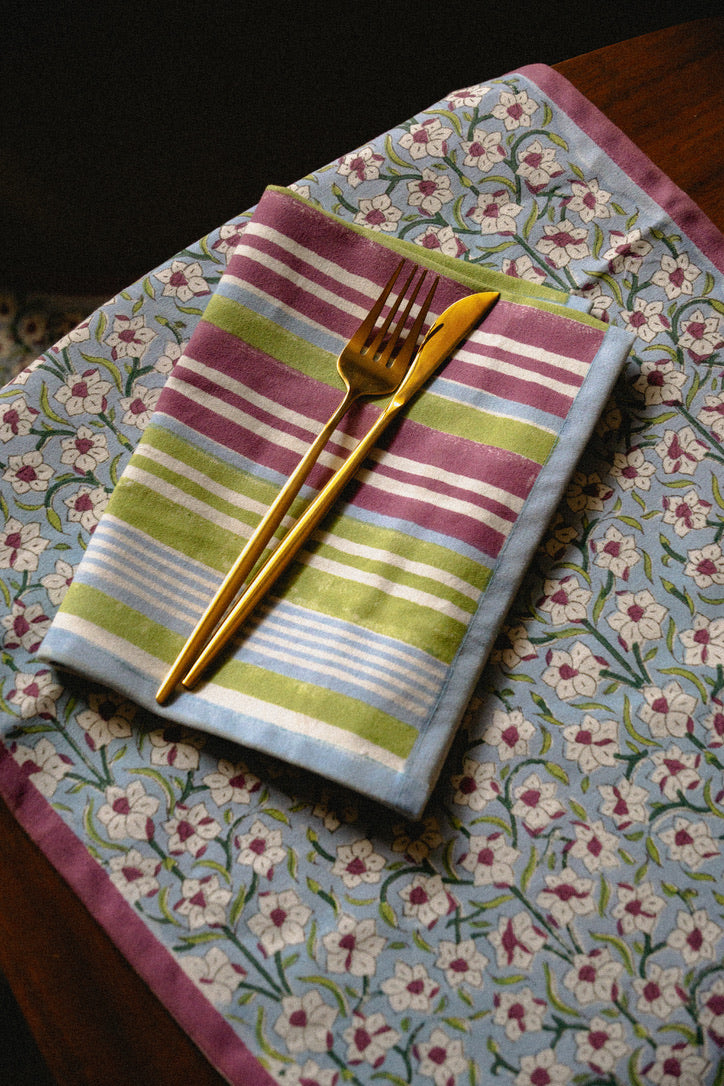 Nargis - Hand Block-Printed Cotton Table Runner