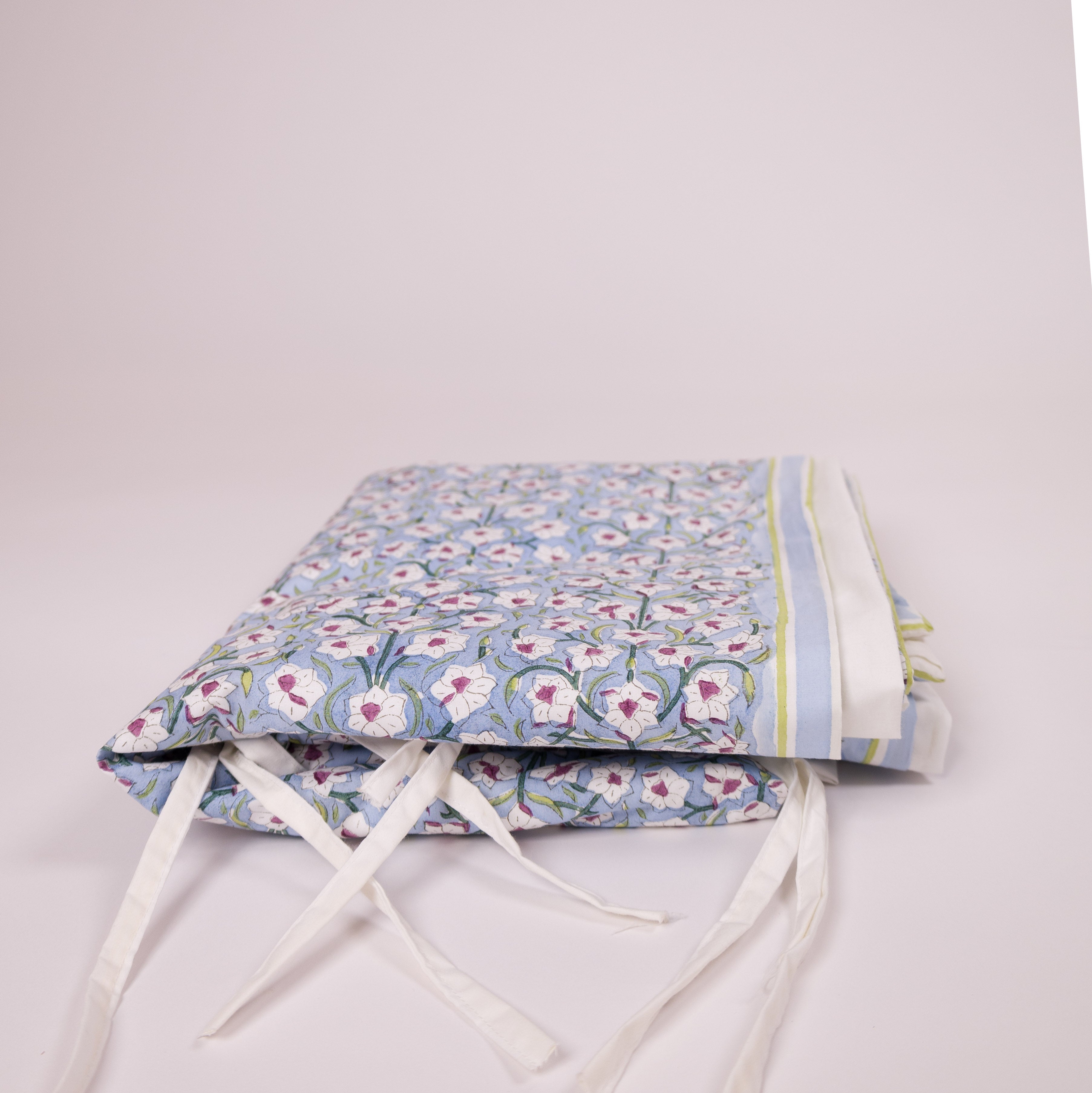 Nargis Floral - Hand Block-Printed Cotton Duvet Cover