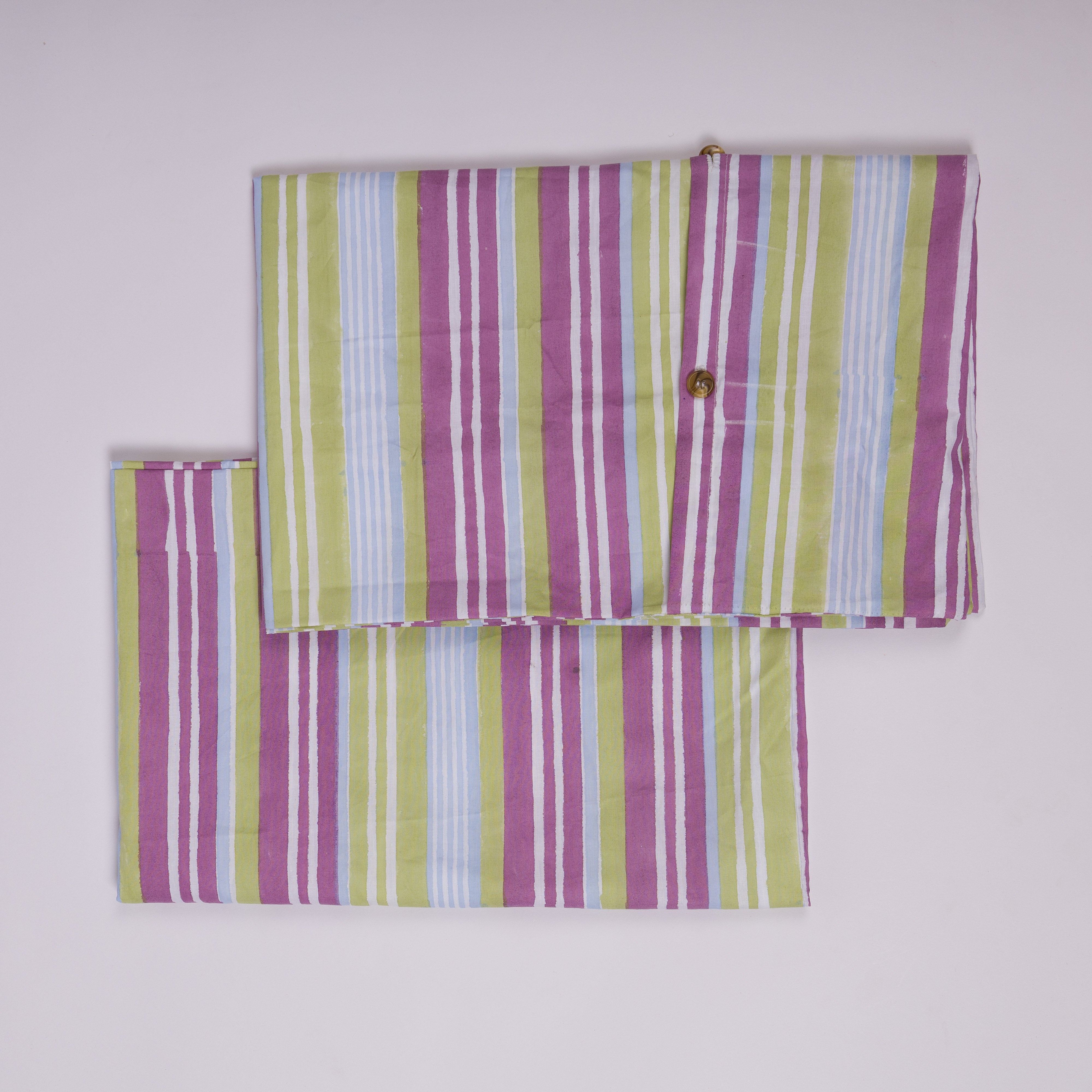 Nargis Striped - Hand Block-Printed Cotton Pillow Sham - Set of 2