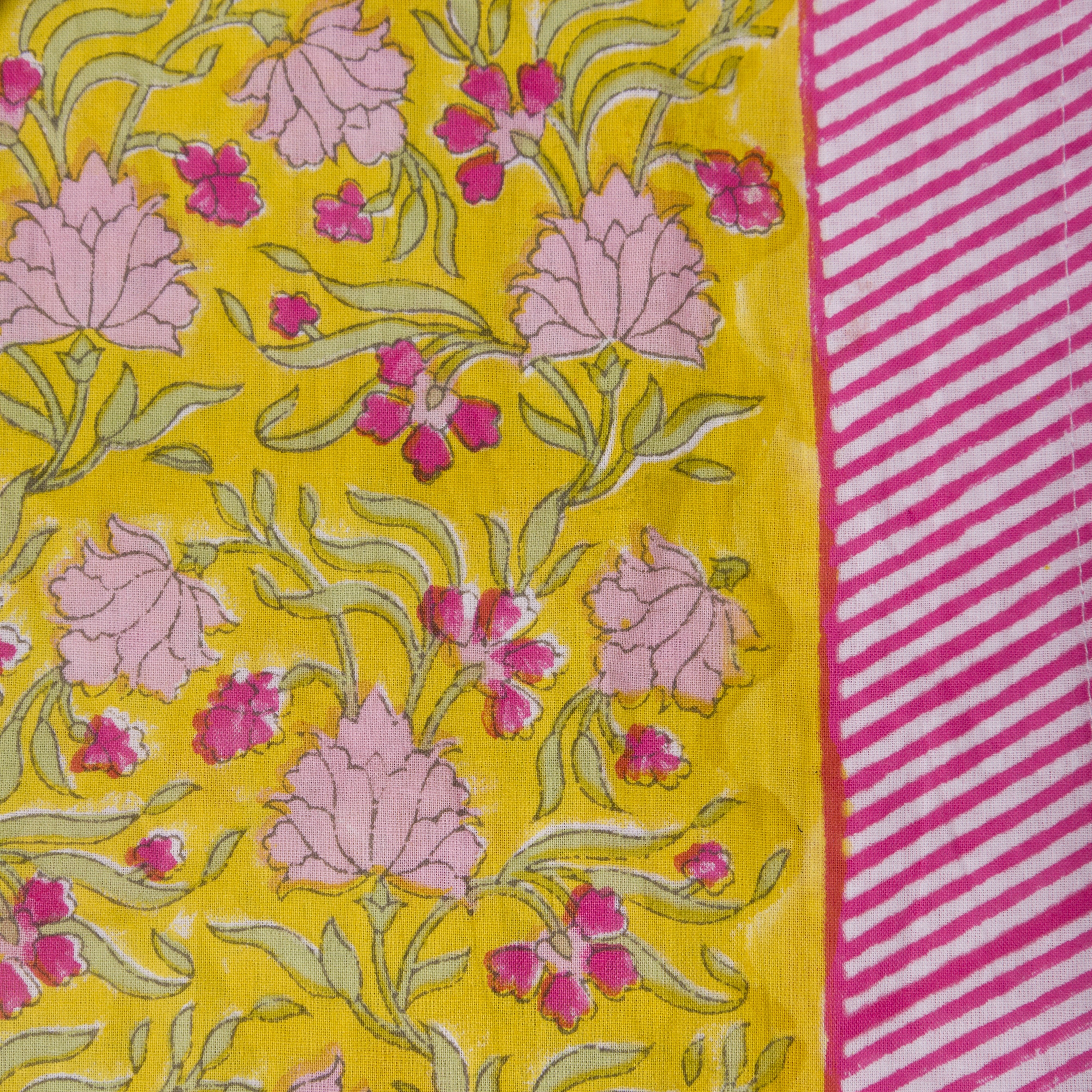 Jasmine - Hand Block-Printed Cotton Rectangular Table Cover