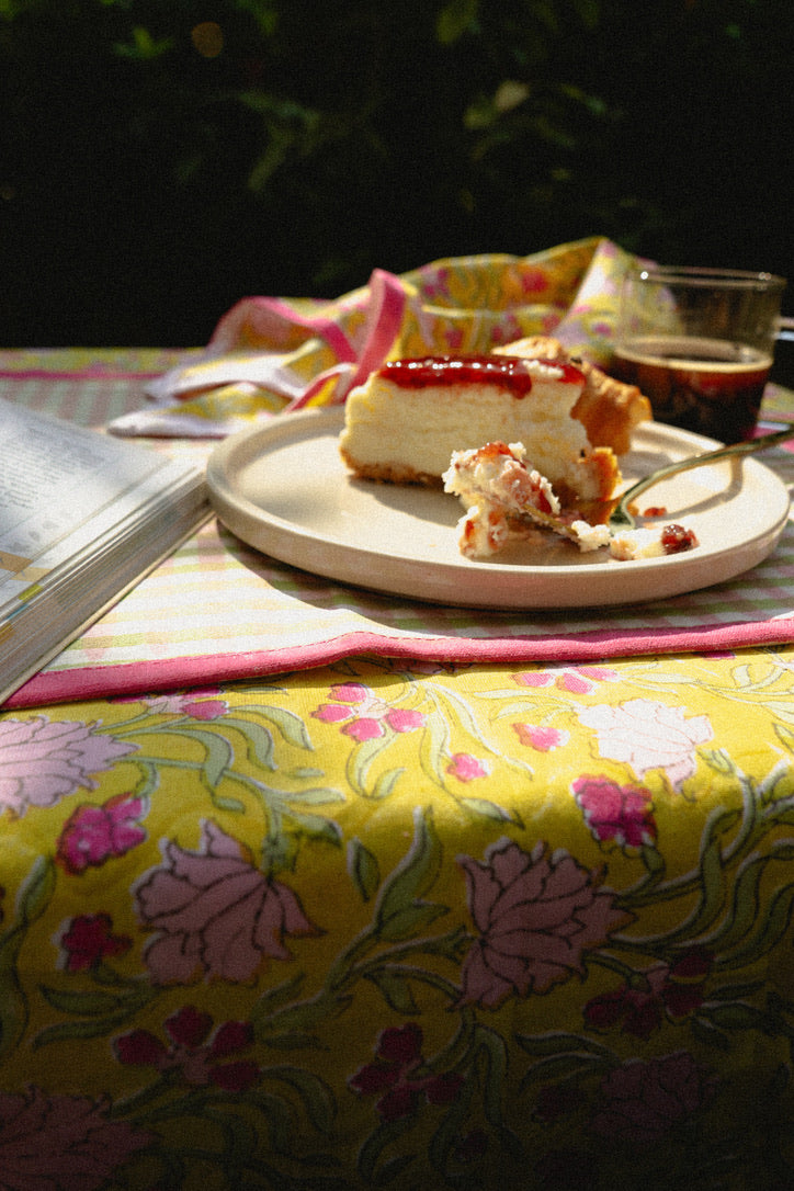 Jasmine - Hand Block-Printed Cotton Rectangular Table Cover