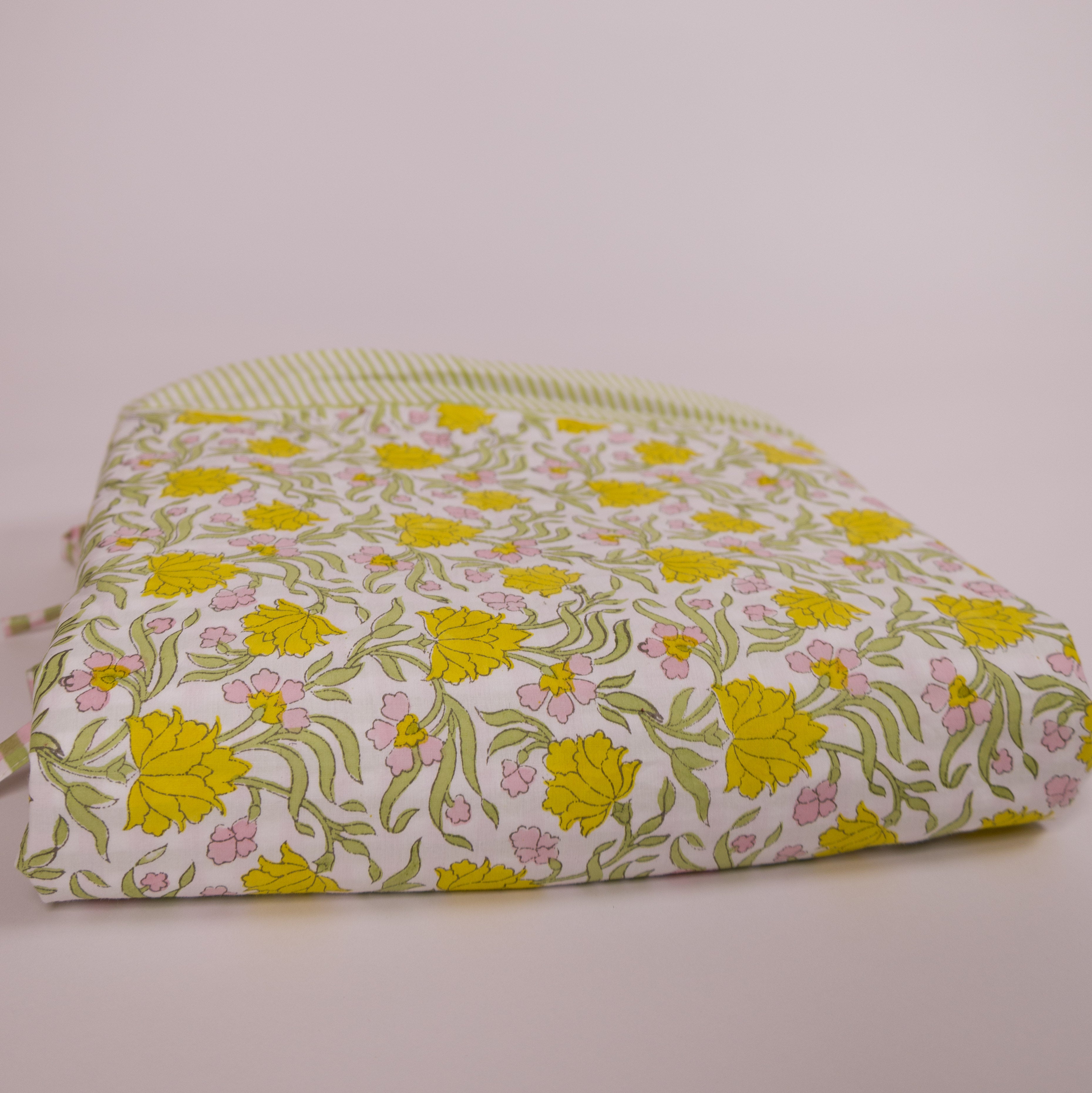 Jasmine - Hand Block-Printed Reversible Cotton Duvet Cover