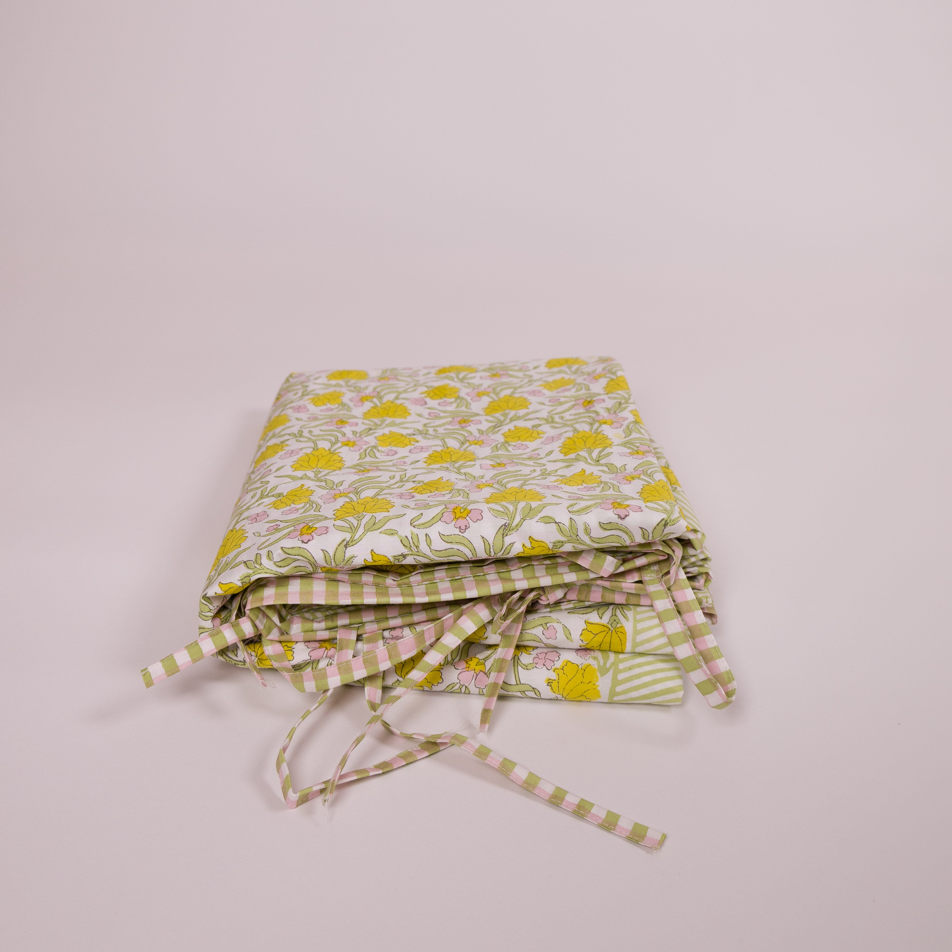 Jasmine - Hand Block-Printed Reversible Cotton Duvet Cover