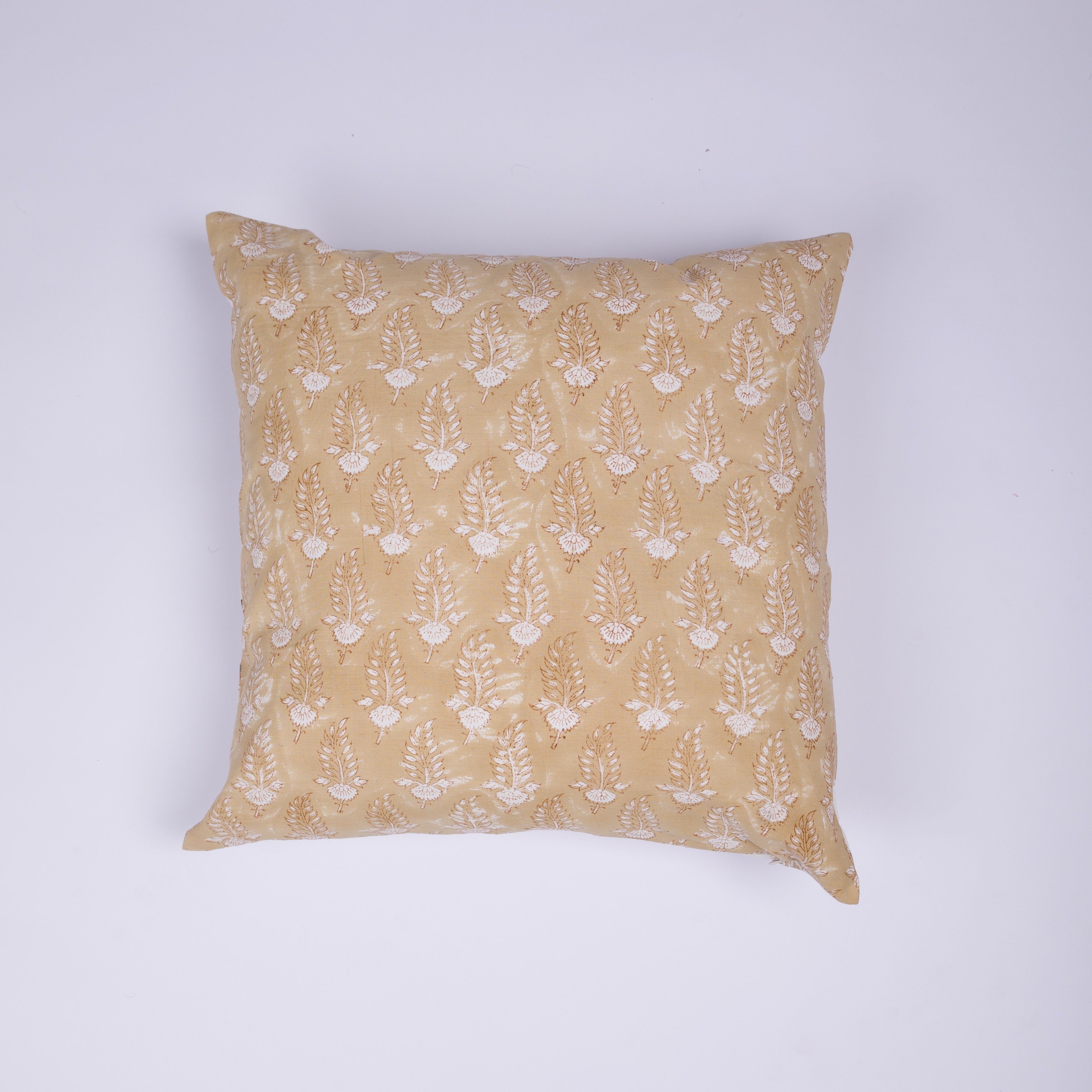 Noor - Hand Block-Printed Khadi Cotton Pillowcase (Mocha)