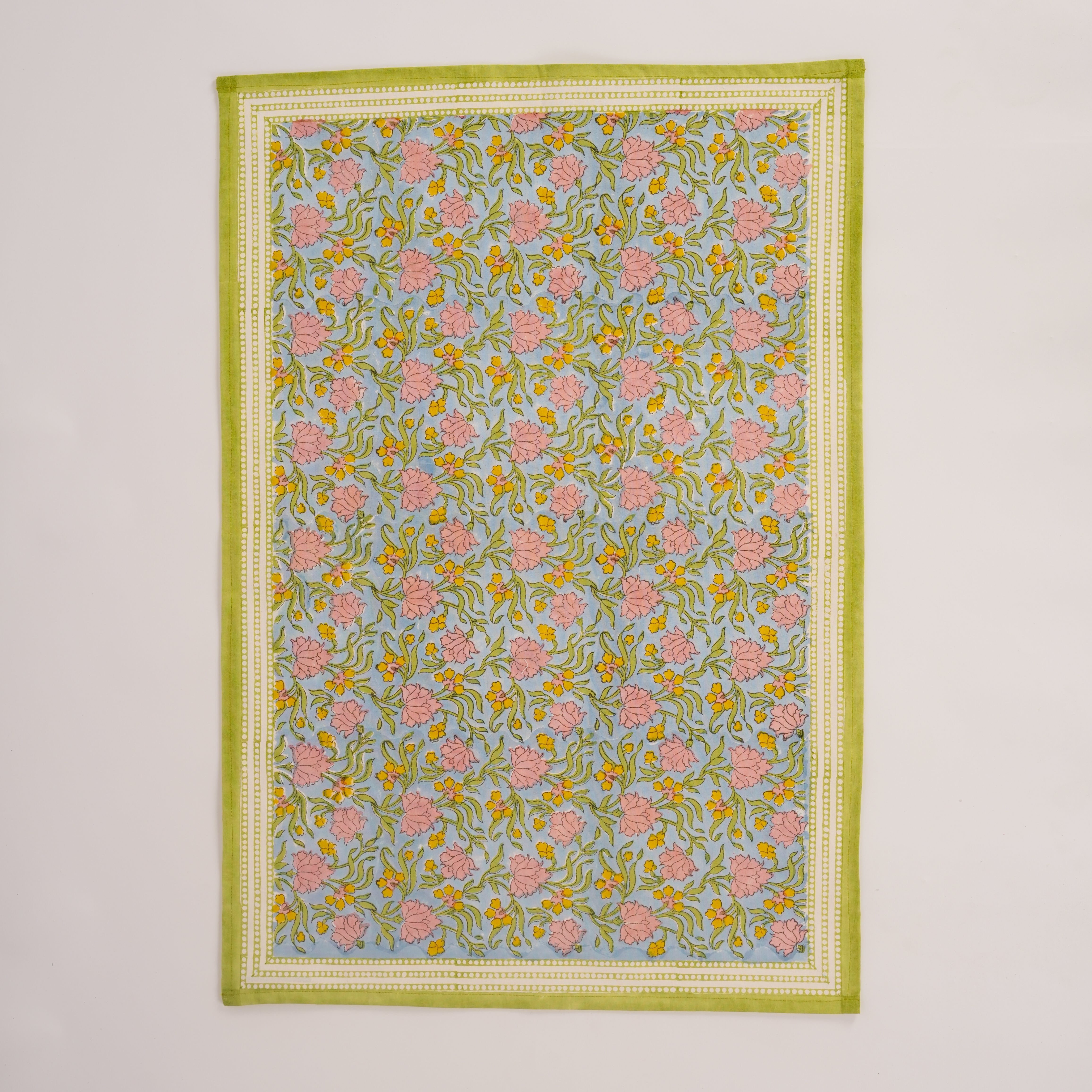 Jasmine Blue - Hand Block-Printed Cotton Kitchen Towel