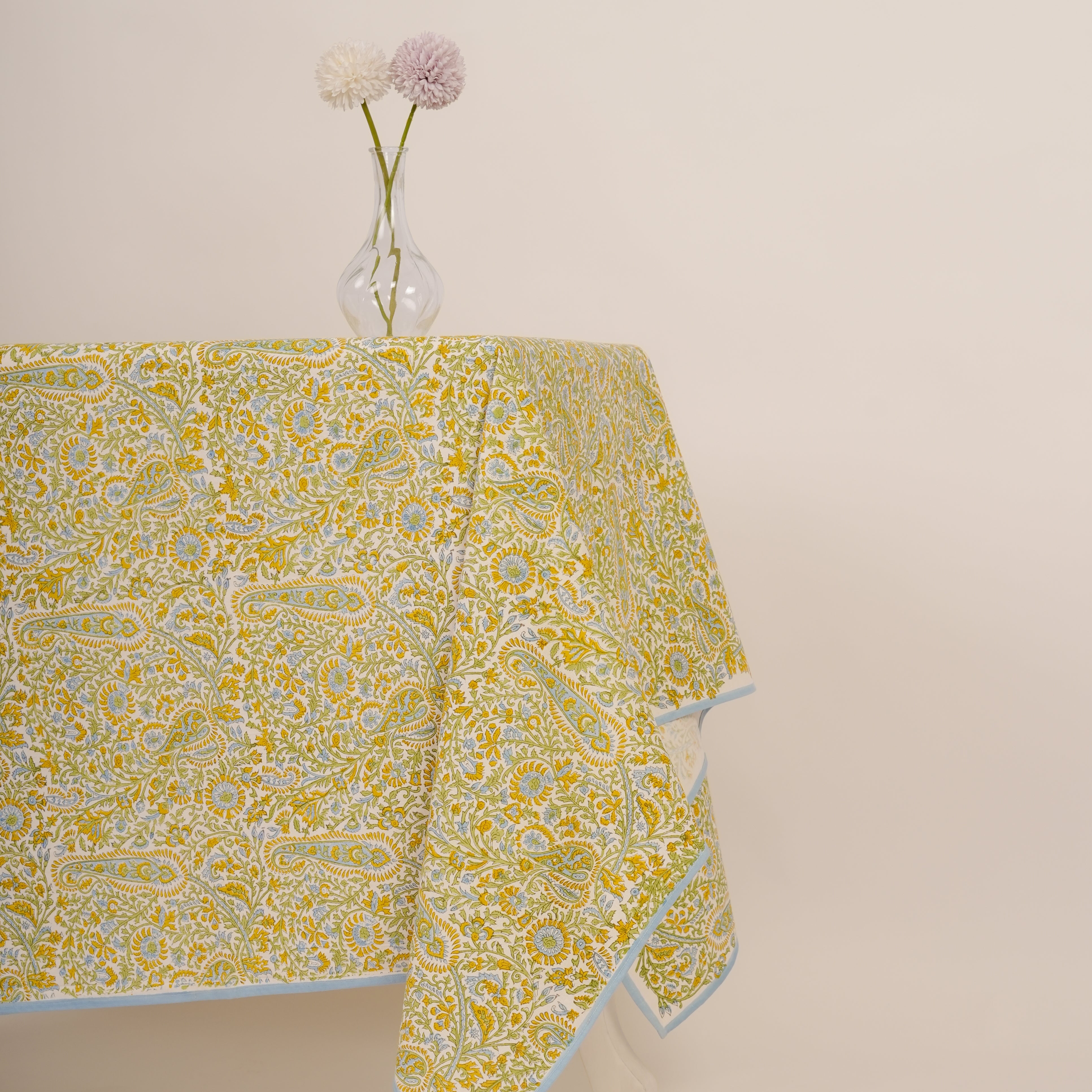 Kairi - Hand Block-Printed Cotton Tablecloth