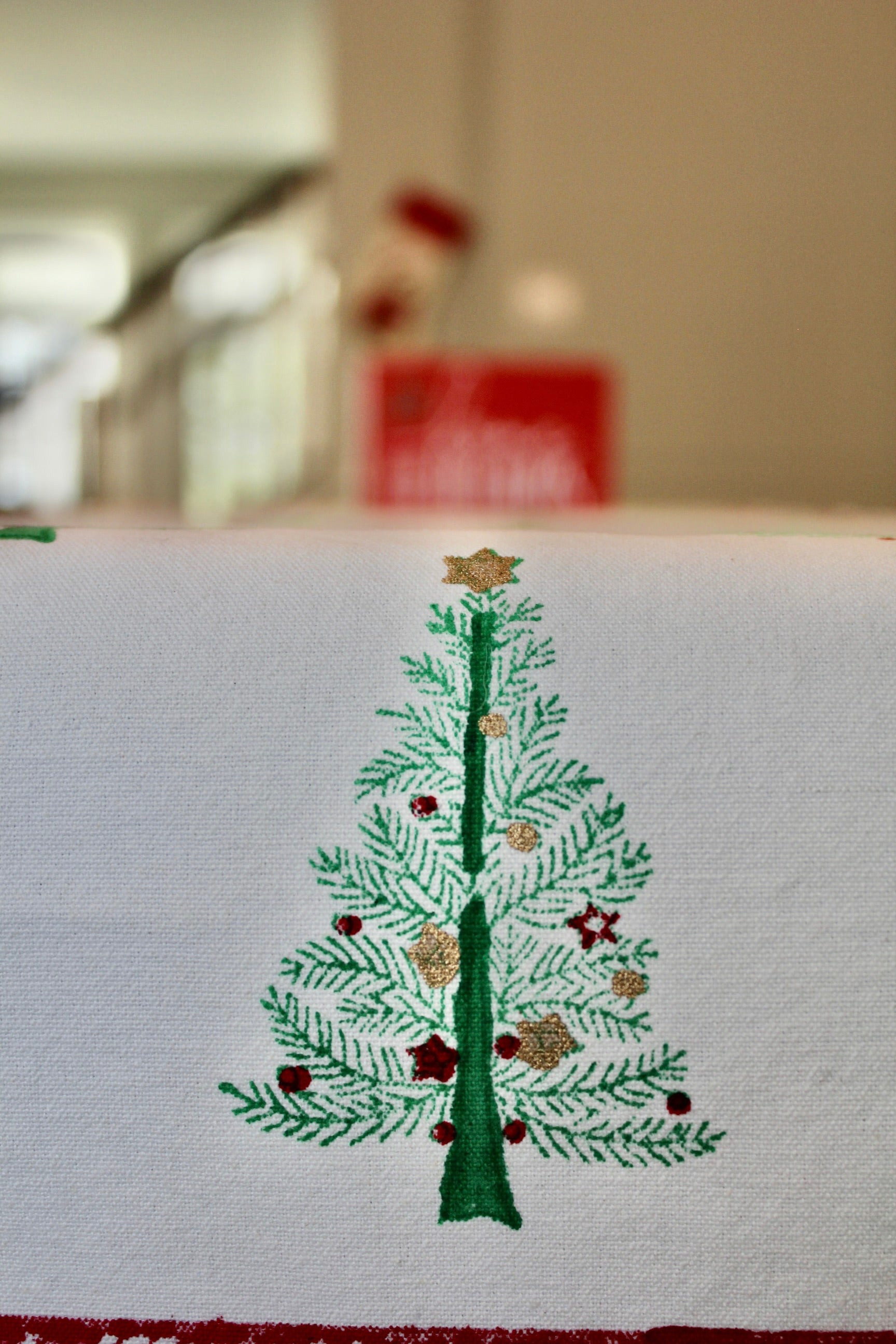 Twinkle Trees - Hand Block-Printed Cotton Table Runner