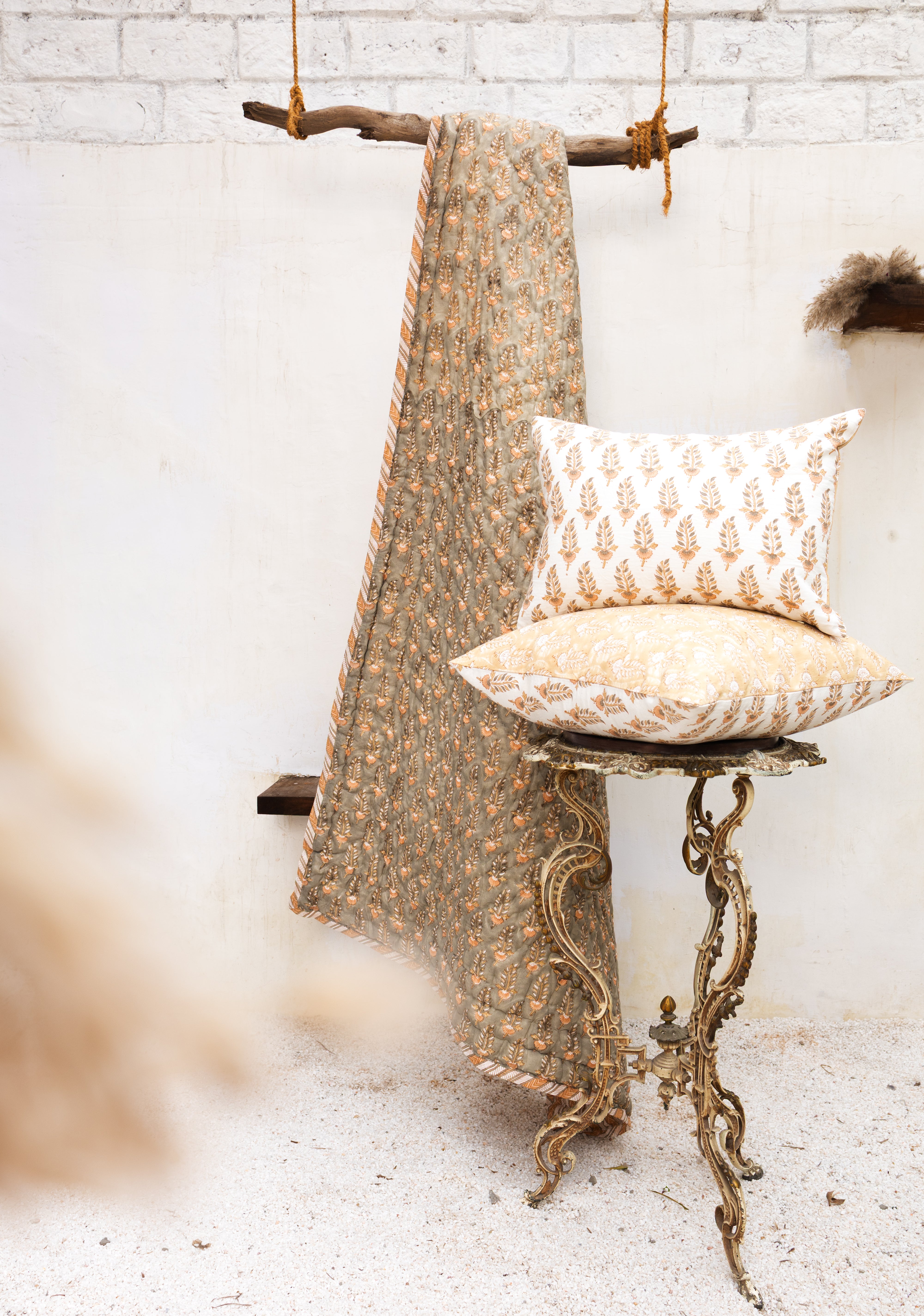 Ethically made small-batch quilt set from a woman-owned business, bridging traditional artistry and modern living.