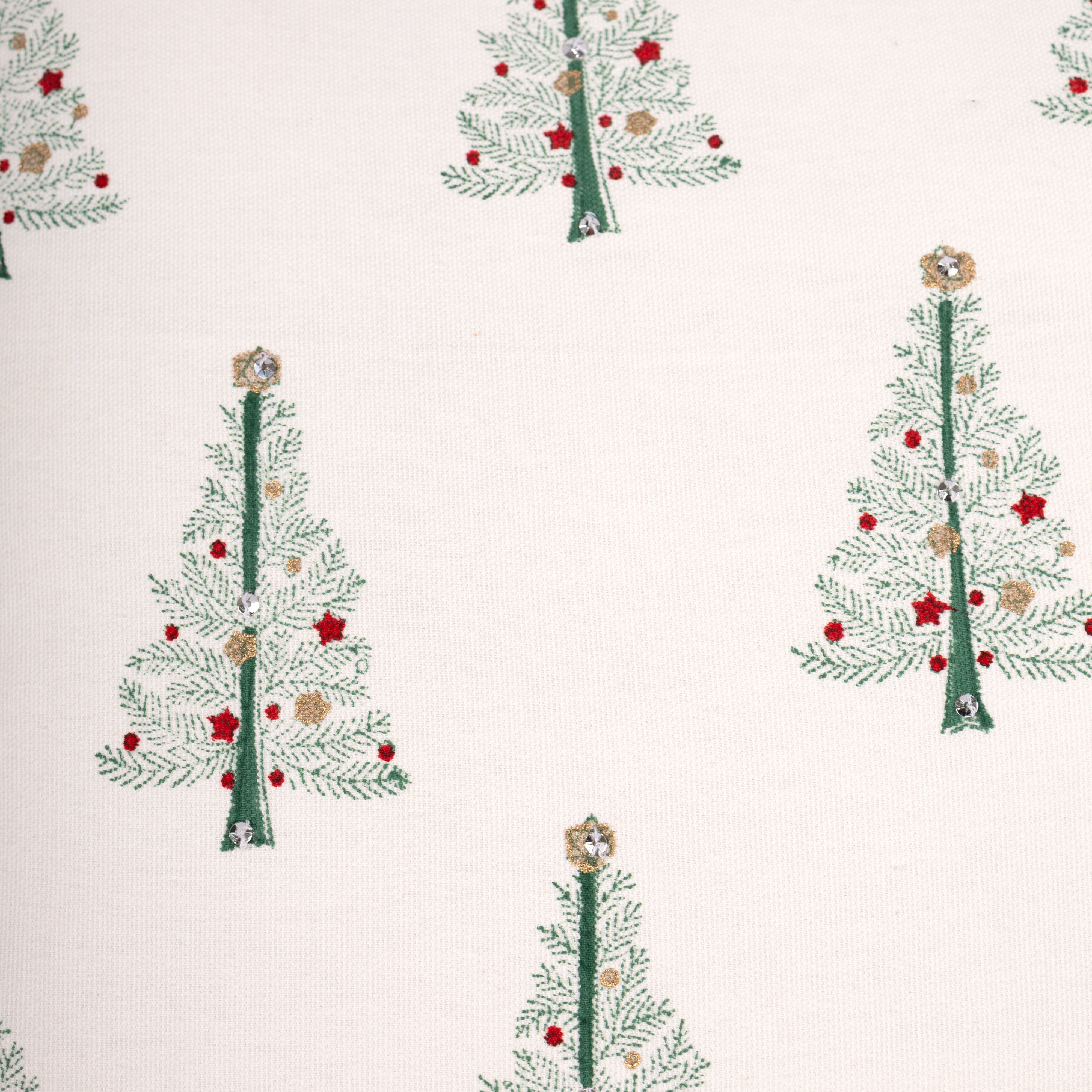 Twinkle Trees - Hand Block-Printed Cotton Pillowcase (Green)