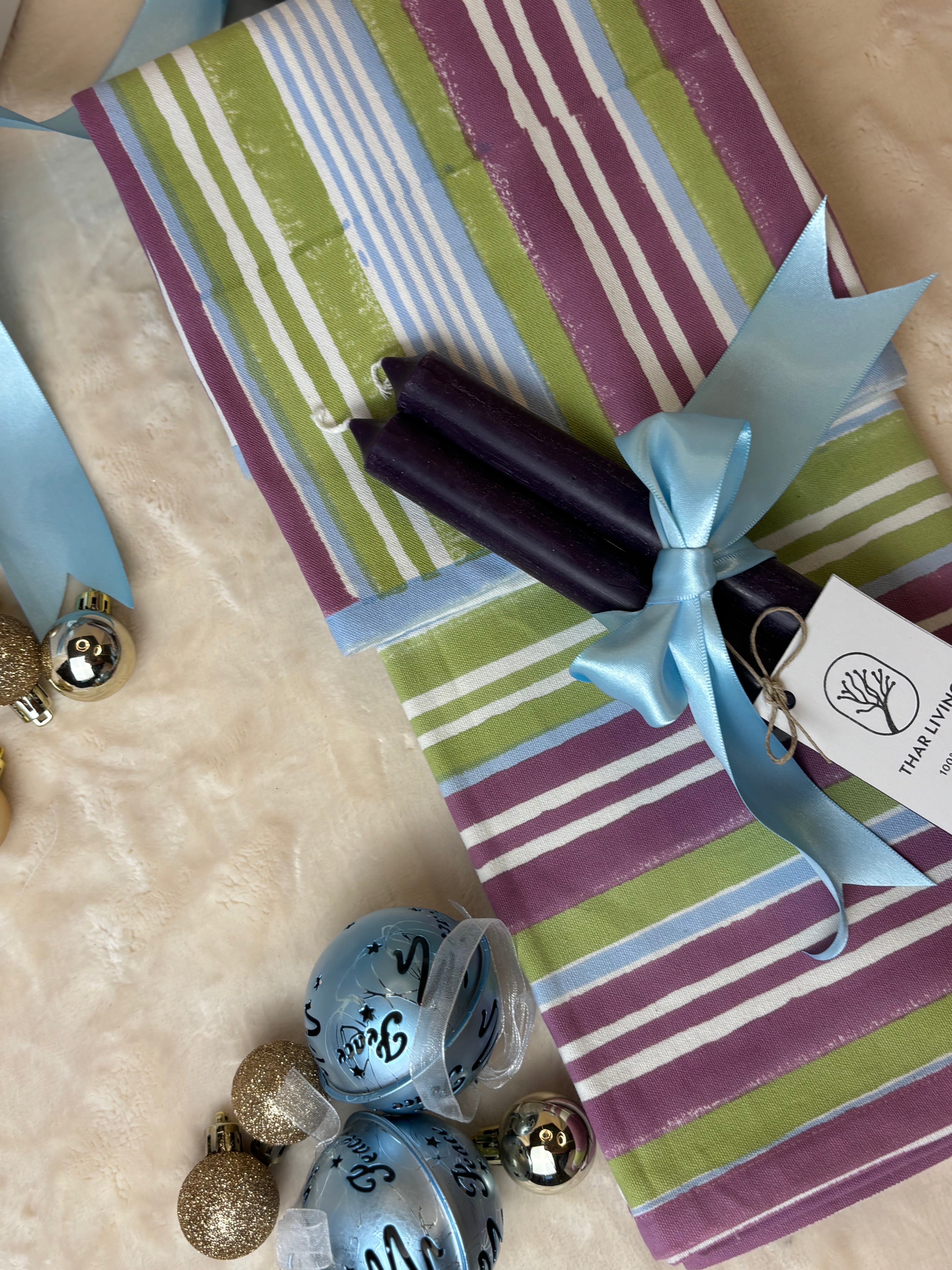 Artisan-made table linen set from the Nargis collection, handcrafted by skilled communities in Rajasthan, India.