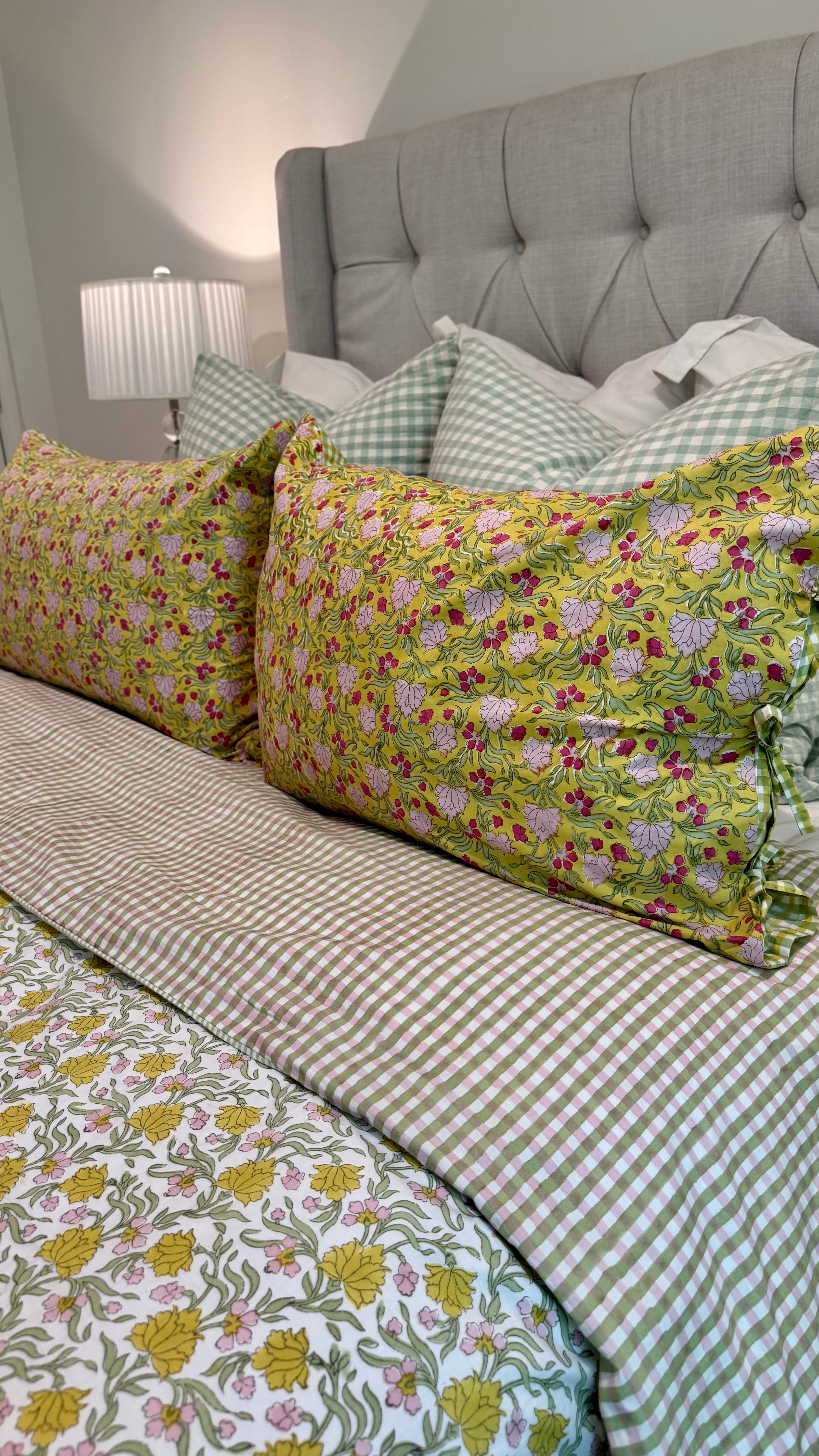 Jasmine - Hand Block-Printed Reversible Cotton Duvet Cover