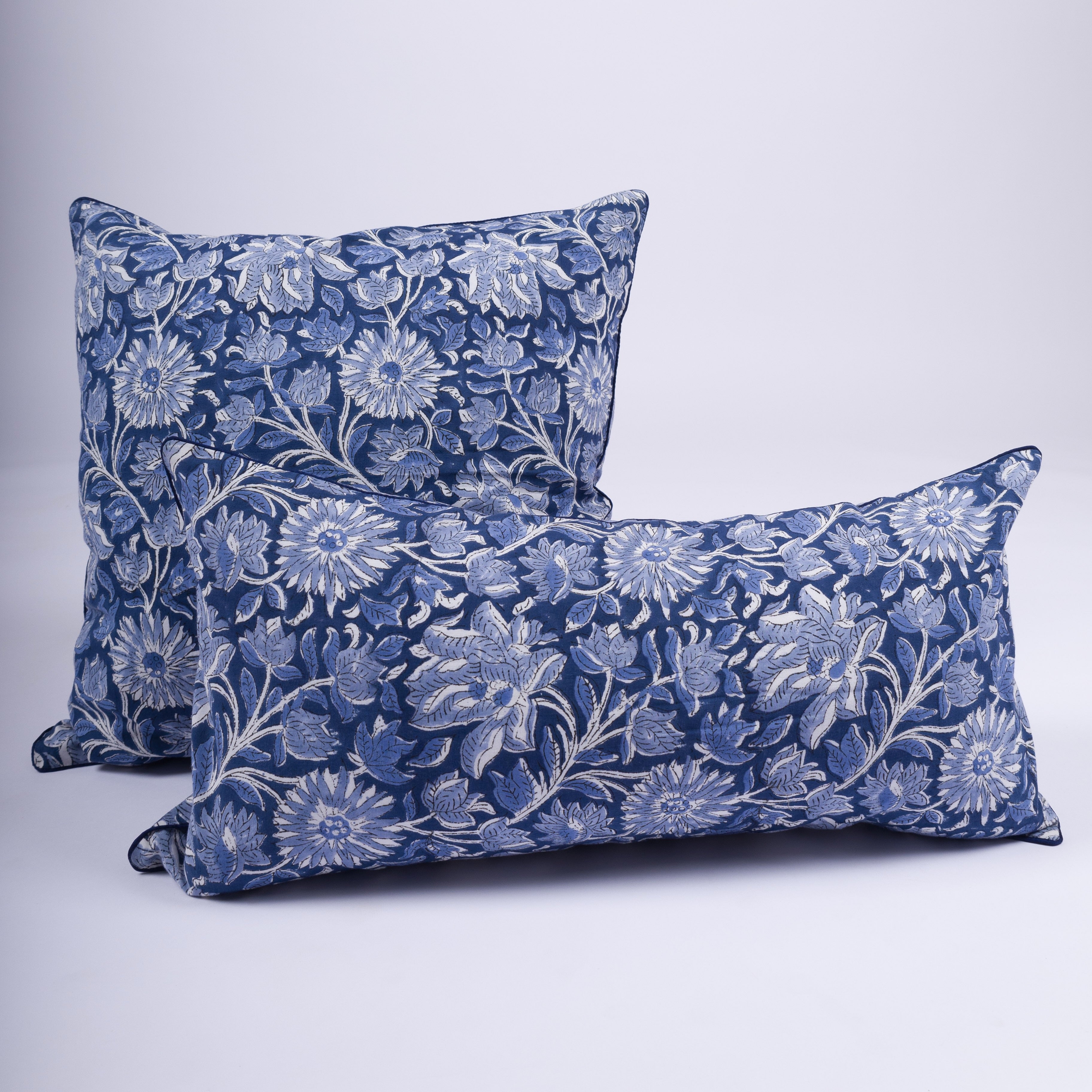 Aliyah - Hand Block-Printed Cotton Pillowcase