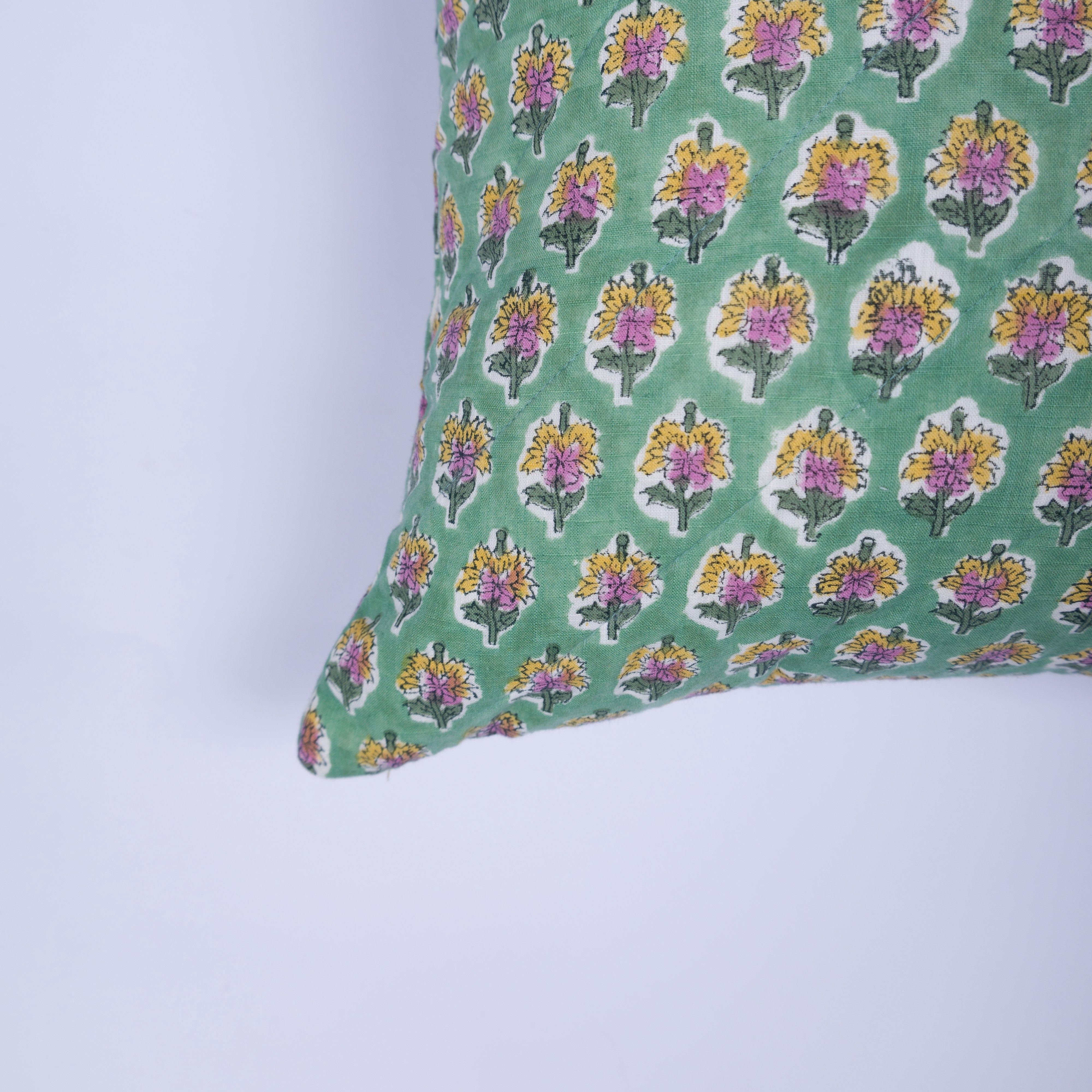 Chanda - Hand Block-Printed Cotton Pillowcase