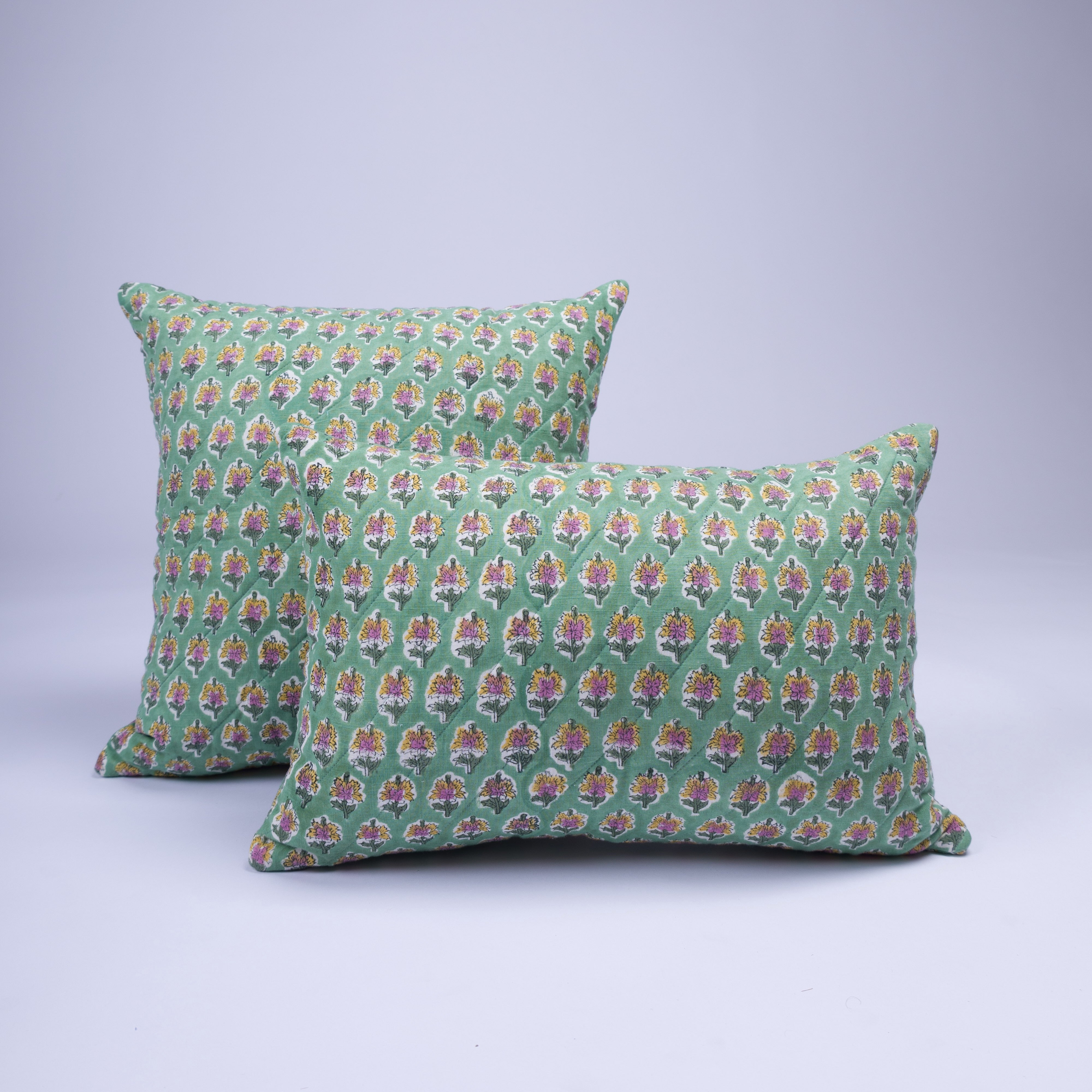Chanda - Hand Block-Printed Cotton Pillowcase