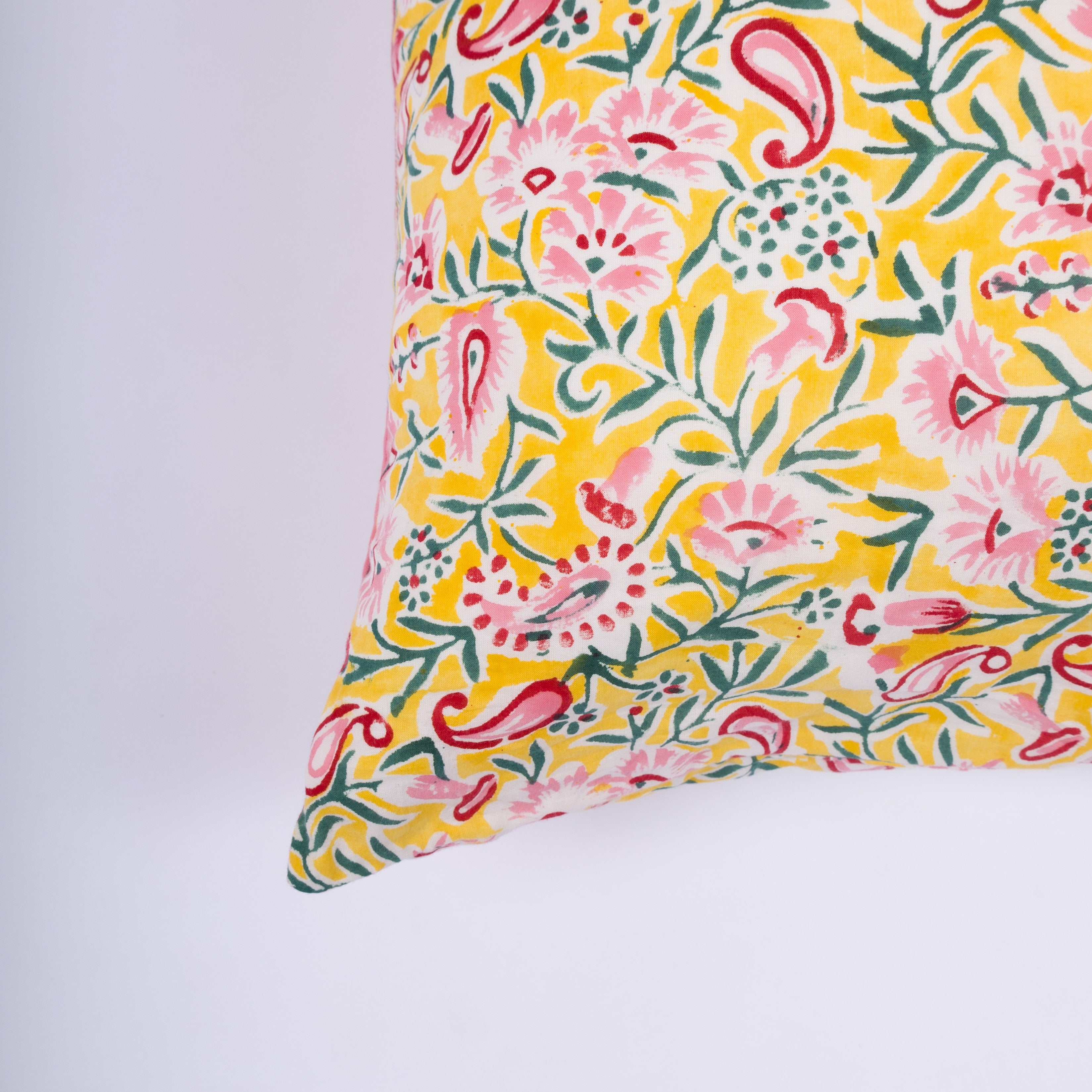 Adah - Hand Block-Printed Cotton Pillowcase