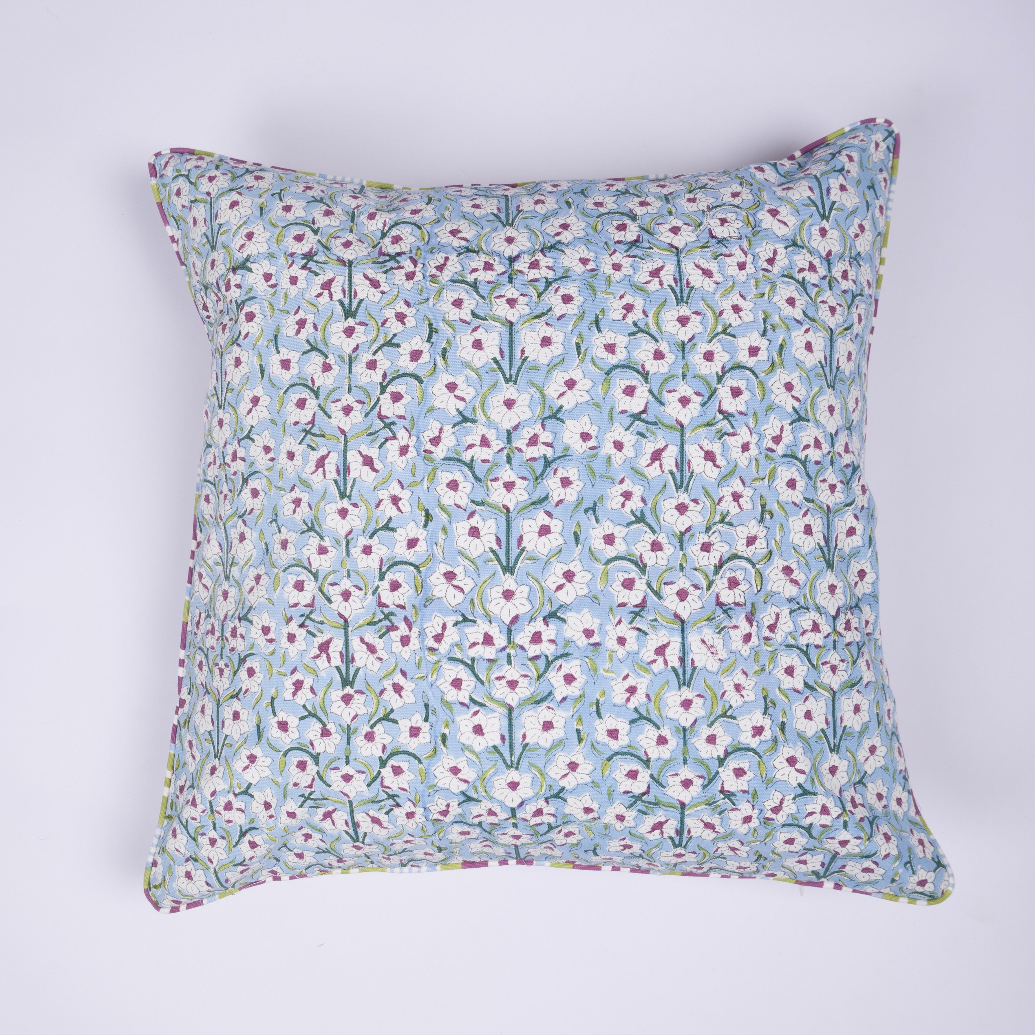 Nargis - Hand Block-Printed  Cotton Pillowcase