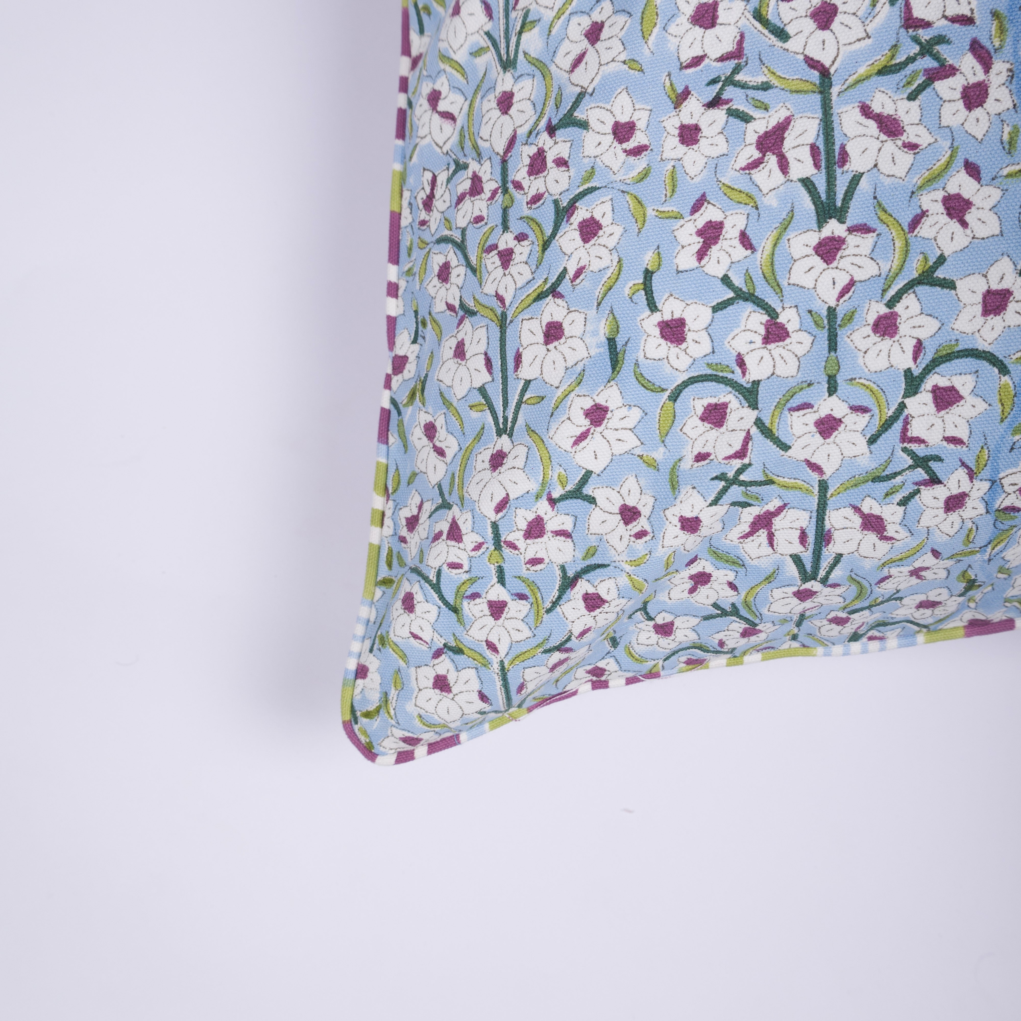 Nargis - Hand Block-Printed  Cotton Pillowcase