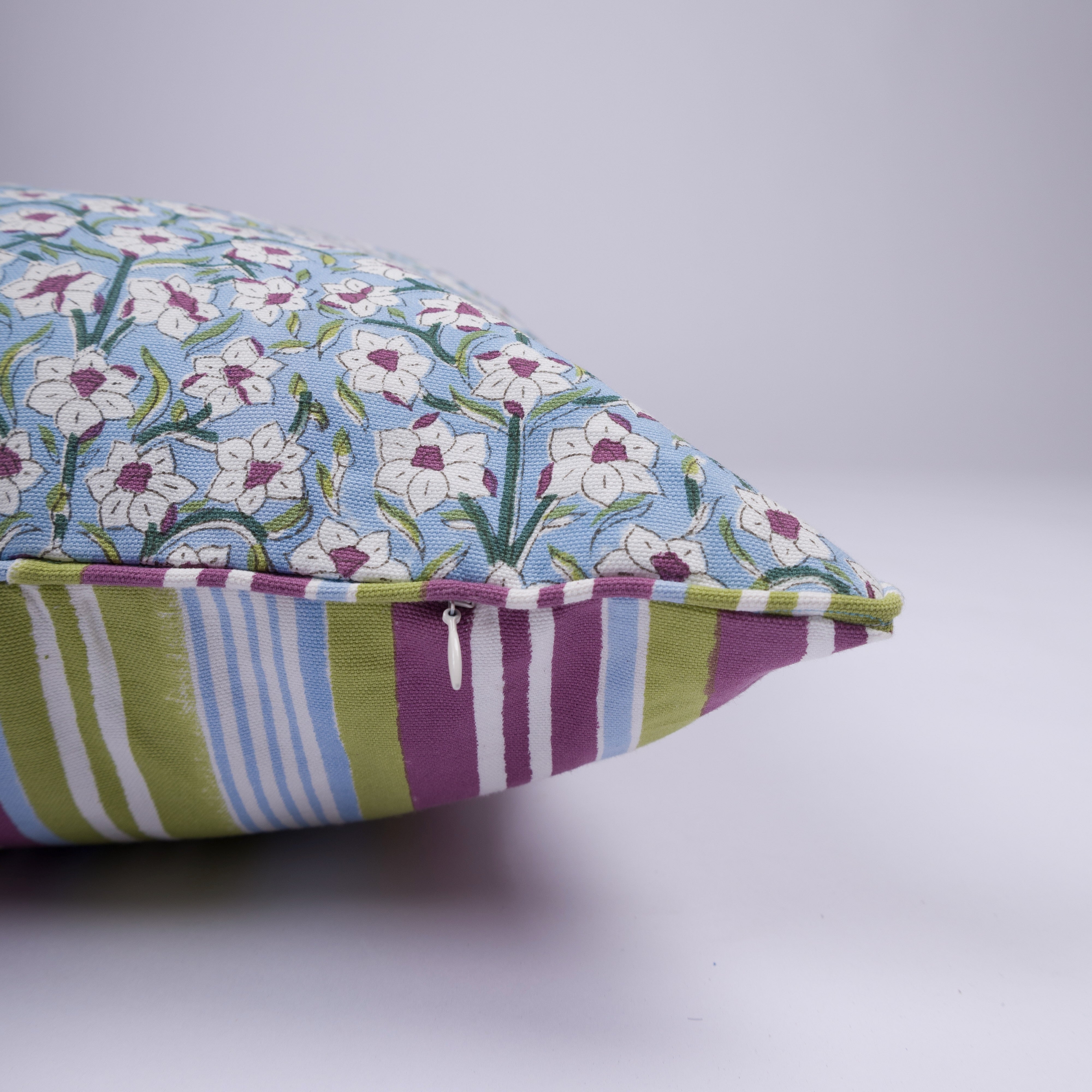 Nargis - Hand Block-Printed  Cotton Pillowcase