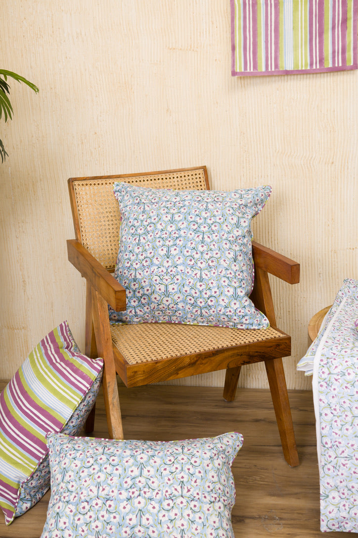 Nargis - Hand Block-Printed  Cotton Pillowcase