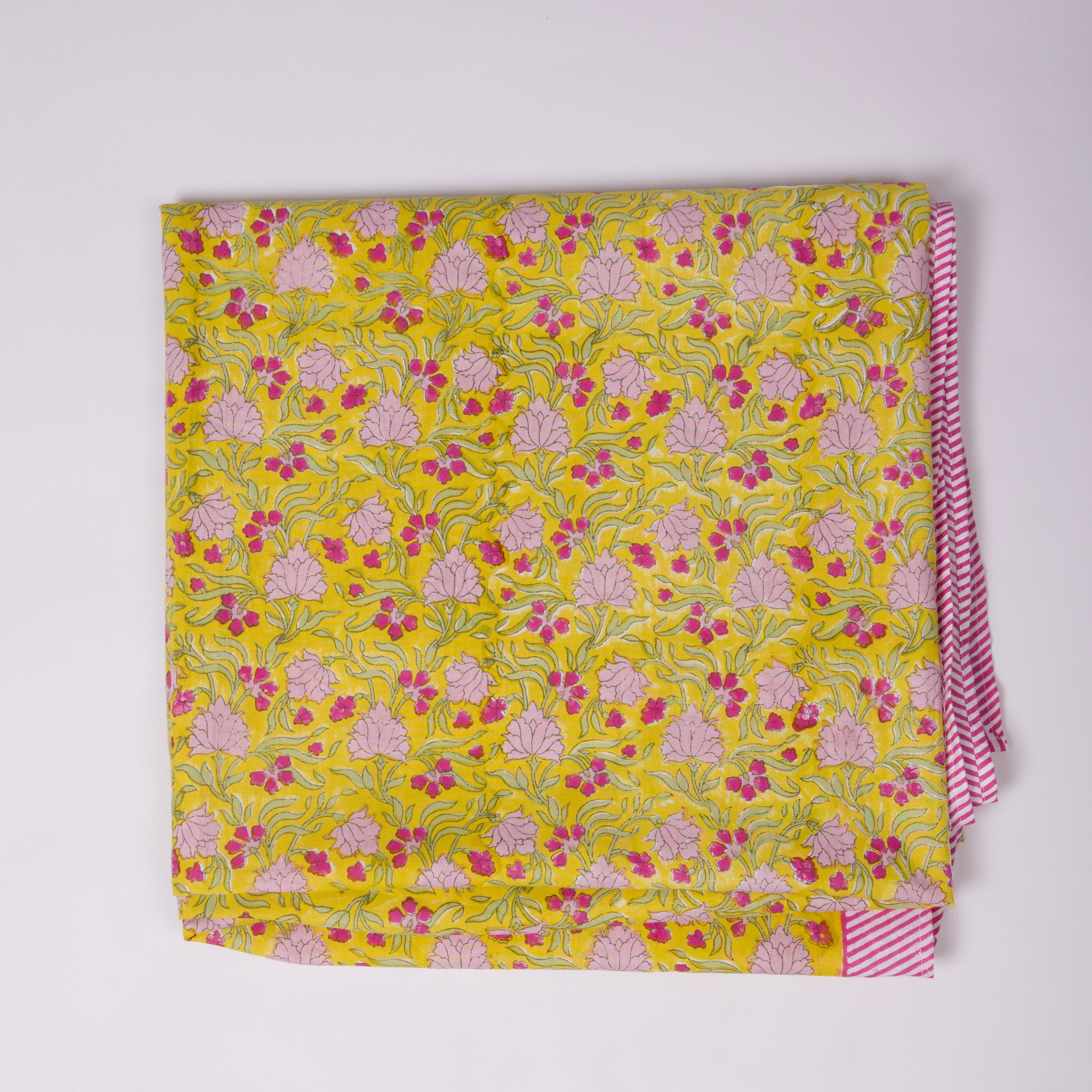 Jasmine - Hand Block-Printed Cotton Rectangular Table Cover