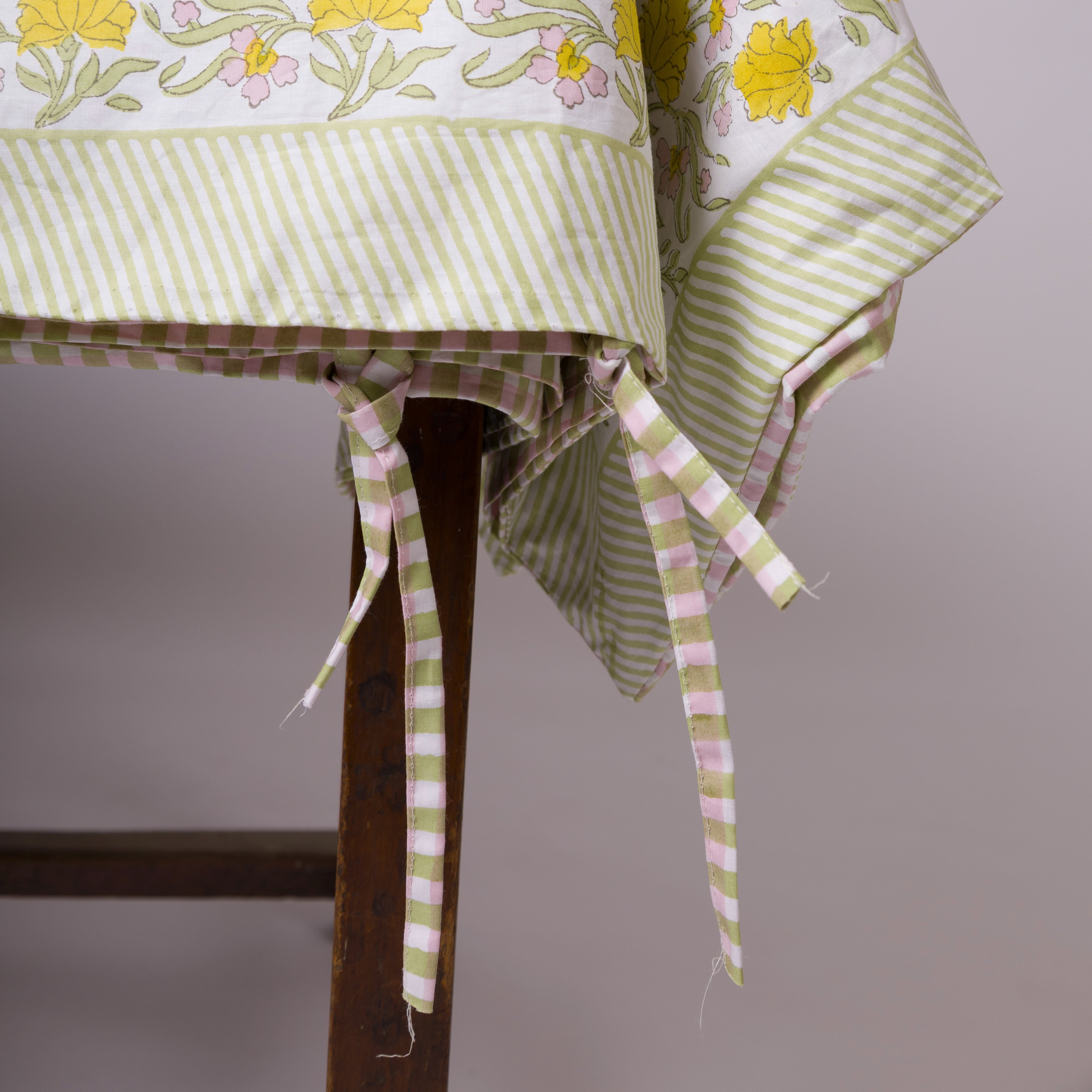 Jasmine - Hand Block-Printed Reversible Cotton Duvet Cover