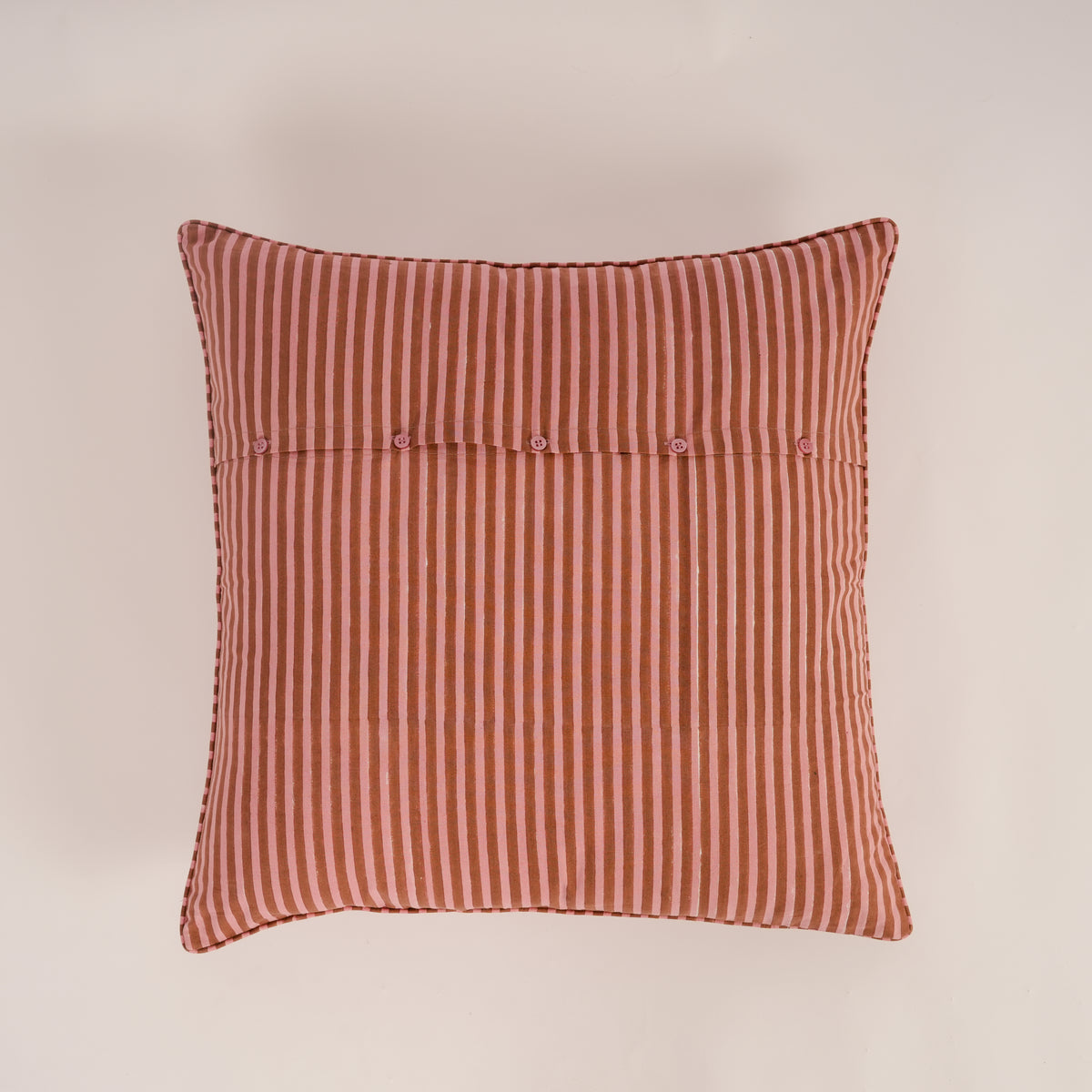 Flaxfield -  Hand Block-Printed Cotton Pillowcase (Rose)
