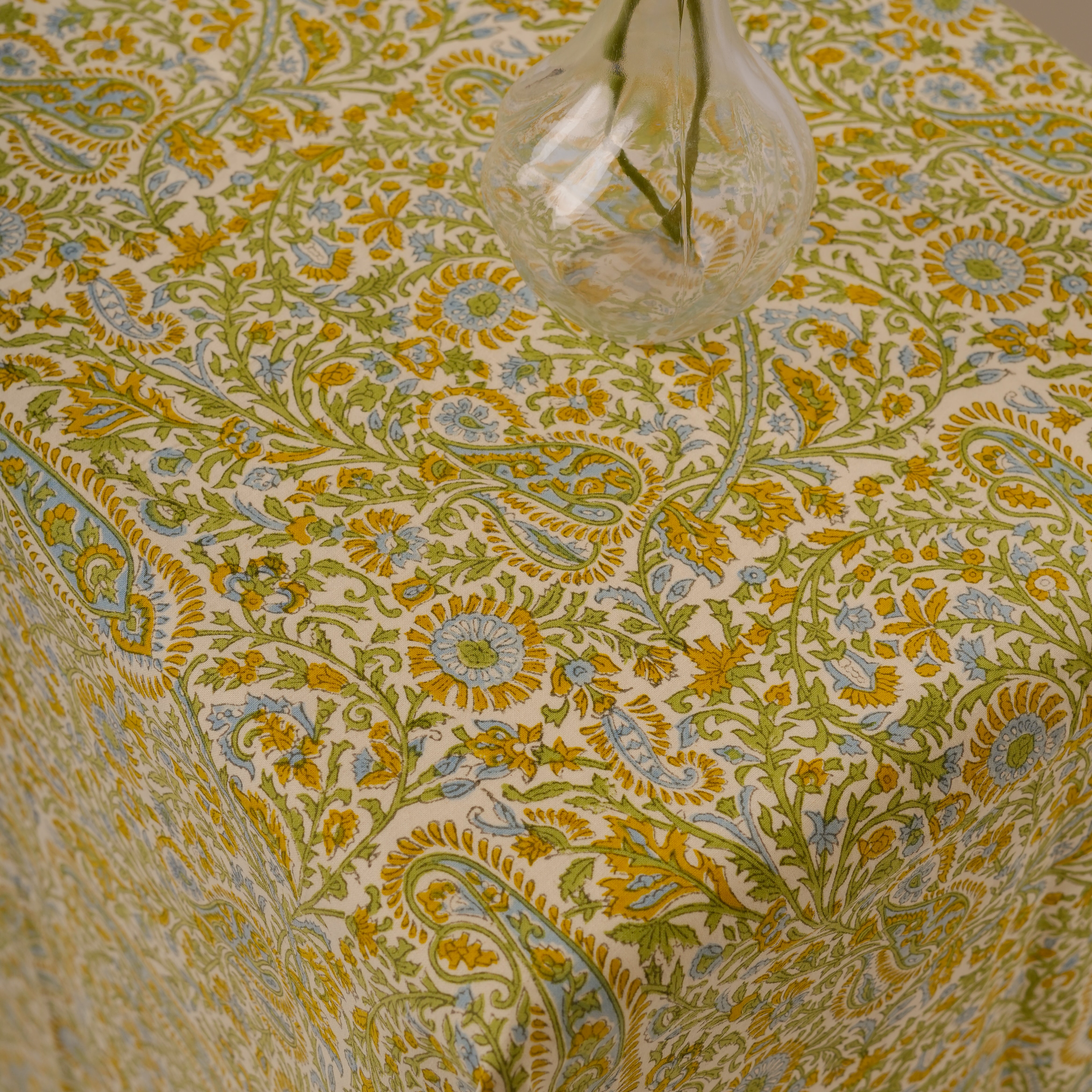 Kairi - Hand Block-Printed Cotton Tablecloth
